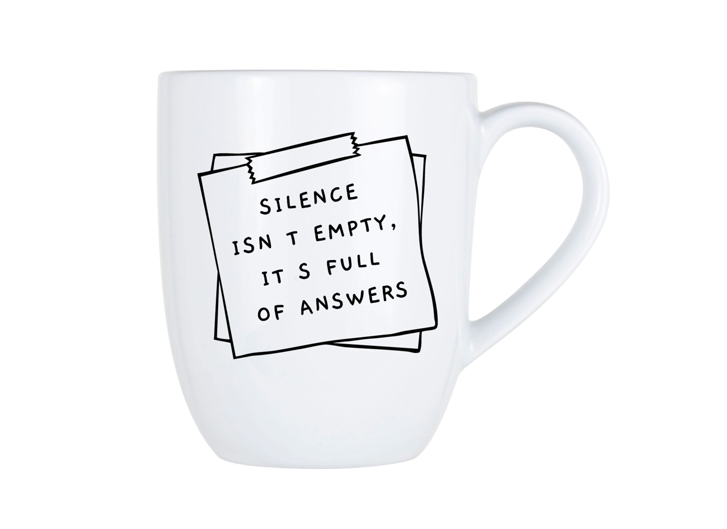 Hoofdfoto - Mok Cosy Silence isn't empty 53cl - porselein - wit