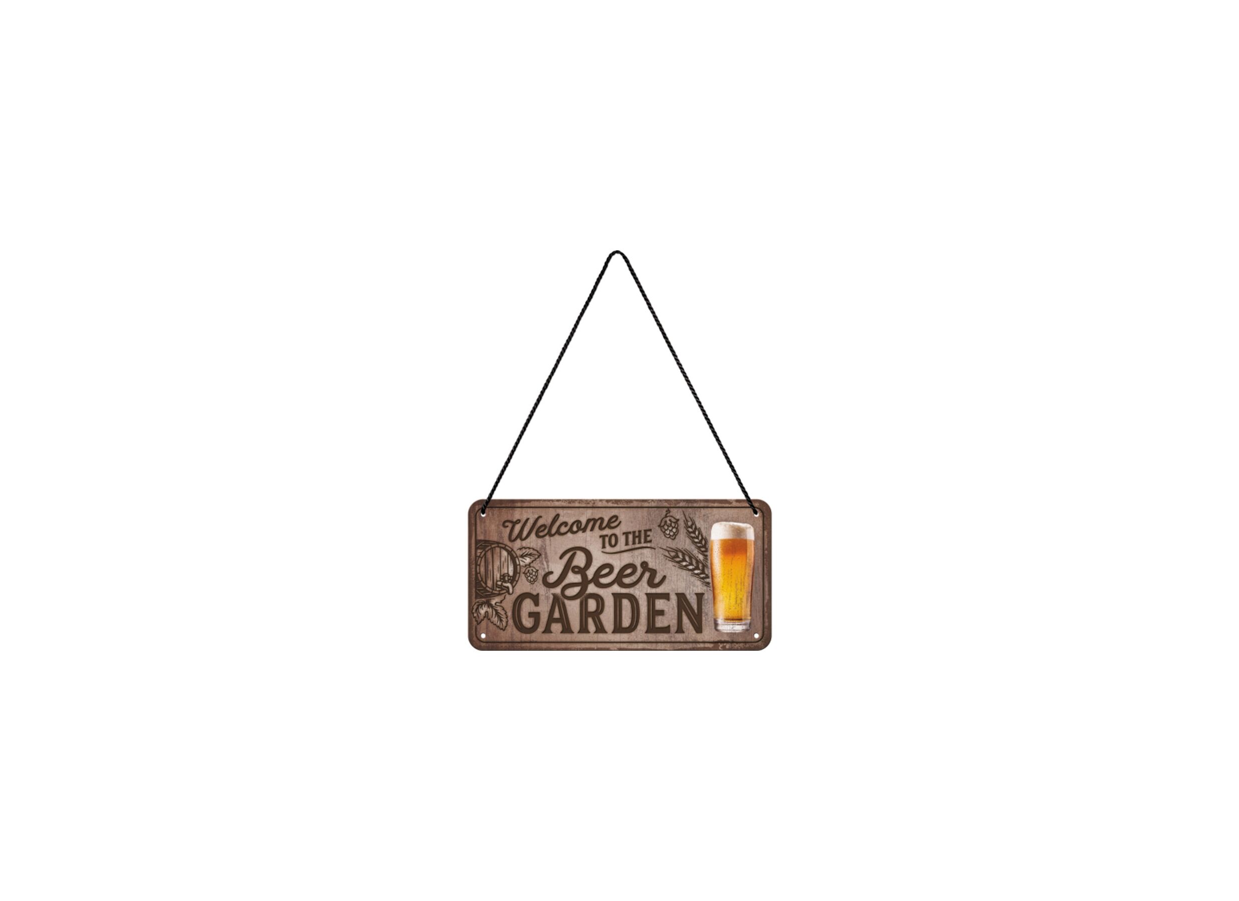 Plakkaat 10x20cm Welcome to the Beer Garden