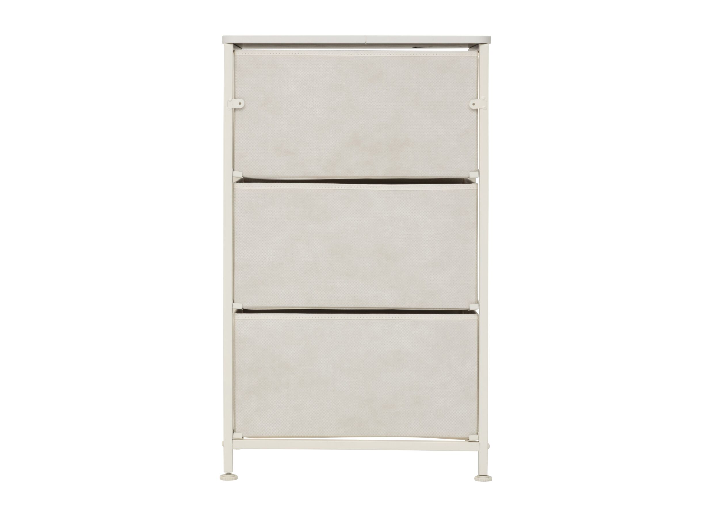 Aperçu - Commode Tissa 45x30x73cm - acier & MDF - beige