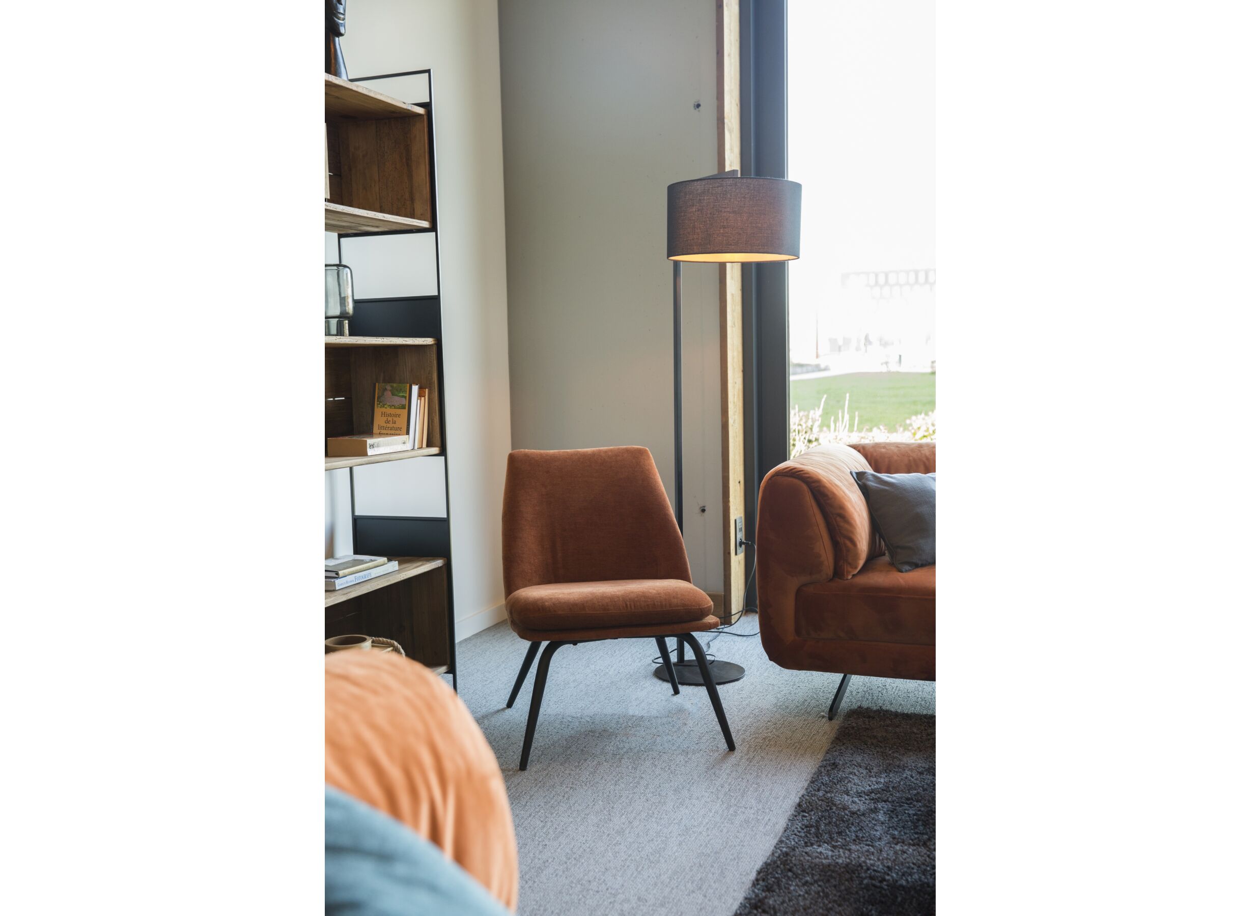 Fauteuil Yoyo 56x73x77cm - tissu - rouille