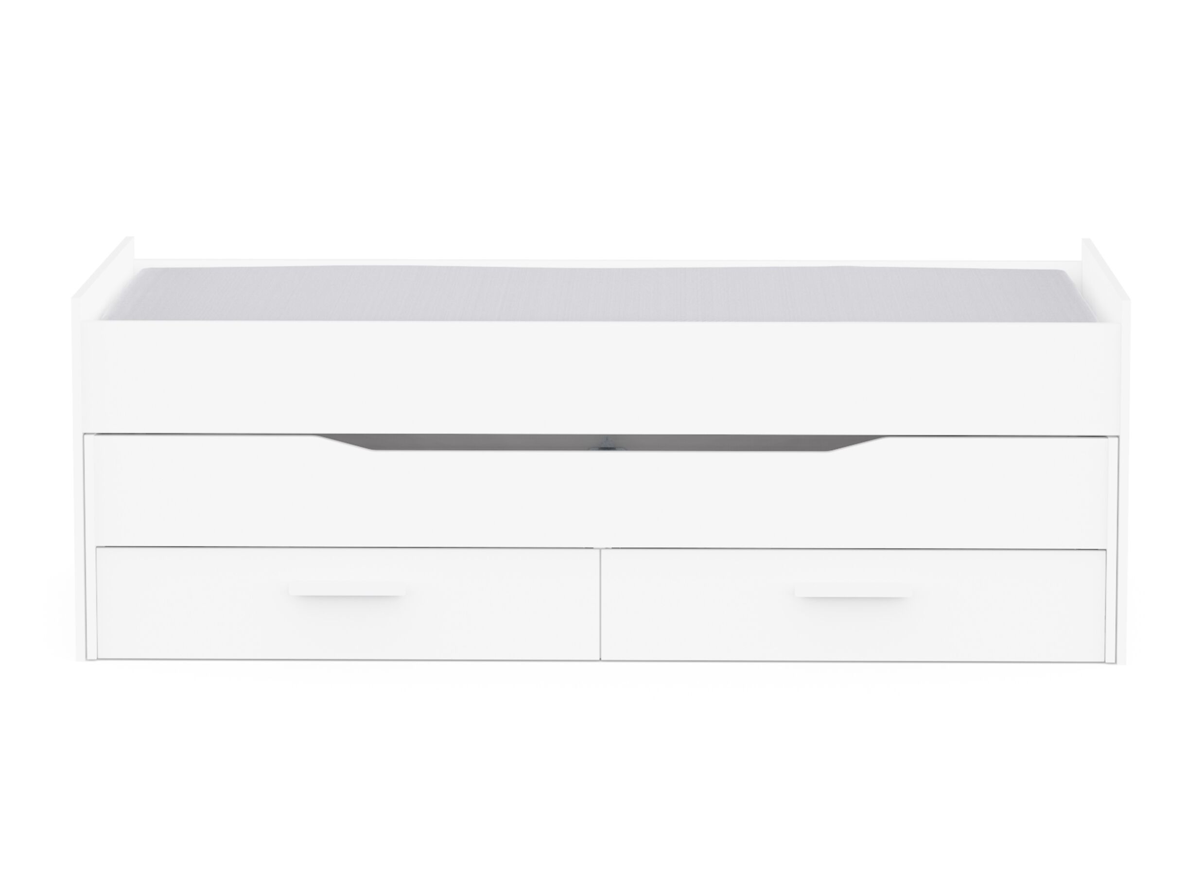 Overzichtsfoto - Eenpersoonsbed met bedlade en opbergruimte Twist 90x200cm - decor - wit