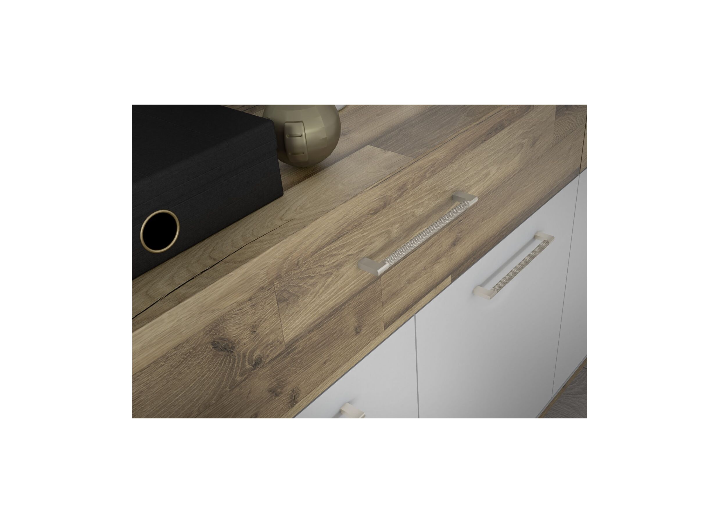Dressoir Ricciano-II 204cm - meubelplaat - eik/wit