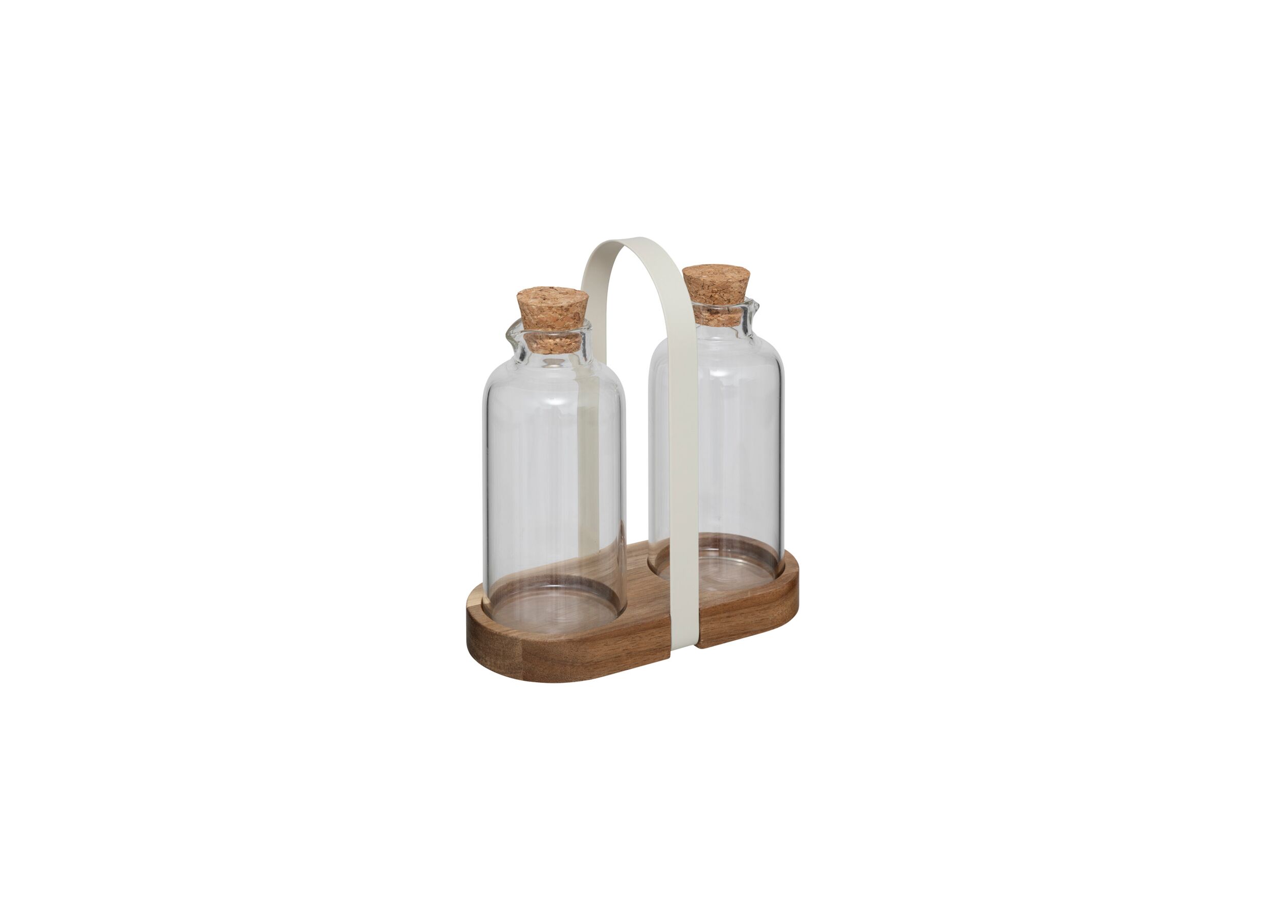 Olie en azijnstel Harmony H19cm - acacia massief & glas - naturel - Bouteille huile et vinaigre Harmony H19cm - acacia massif & verre - naturel