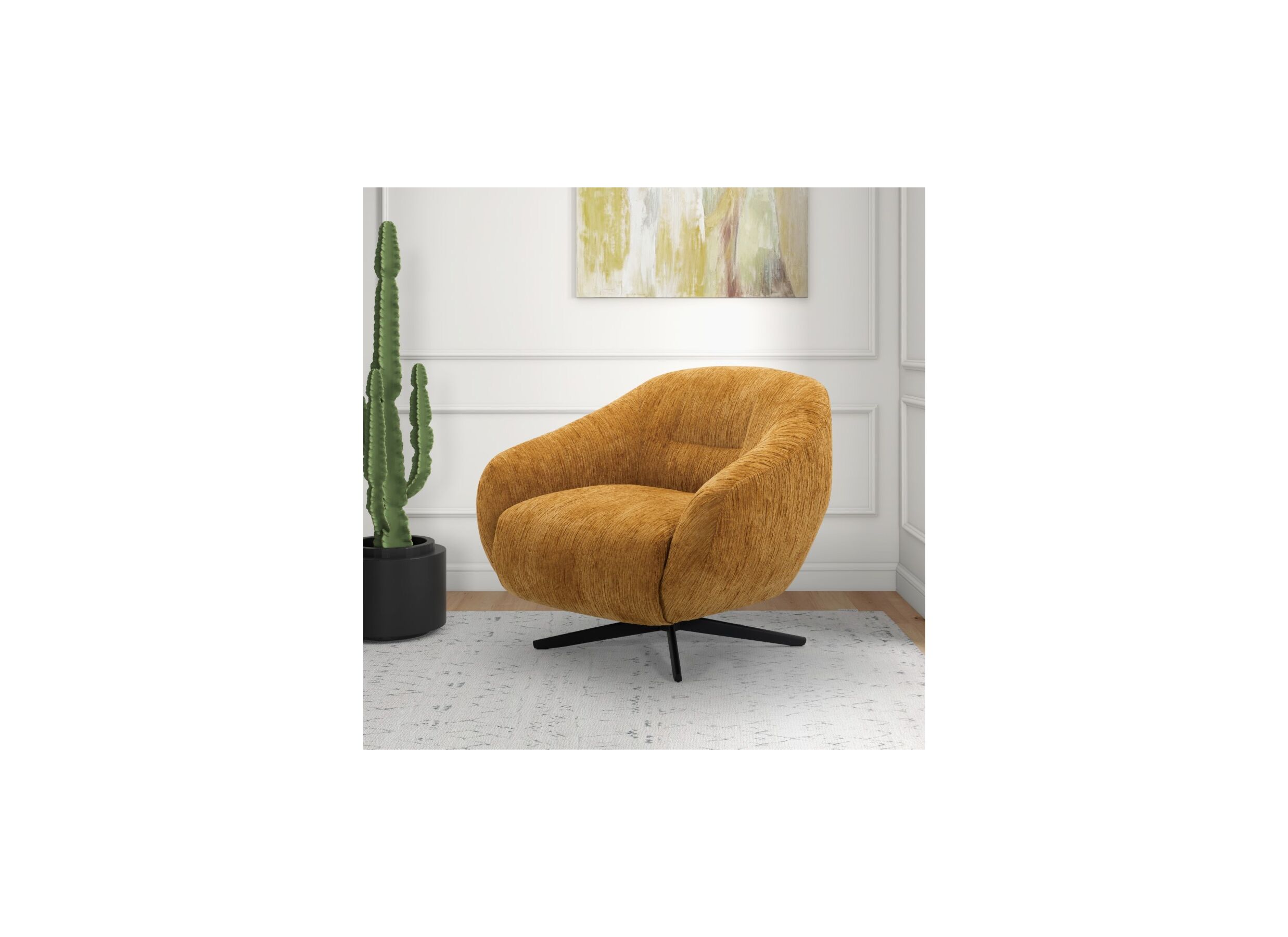 Sfeerfoto - Fauteuil Berlin 87x84x76cm - stof - pompoen