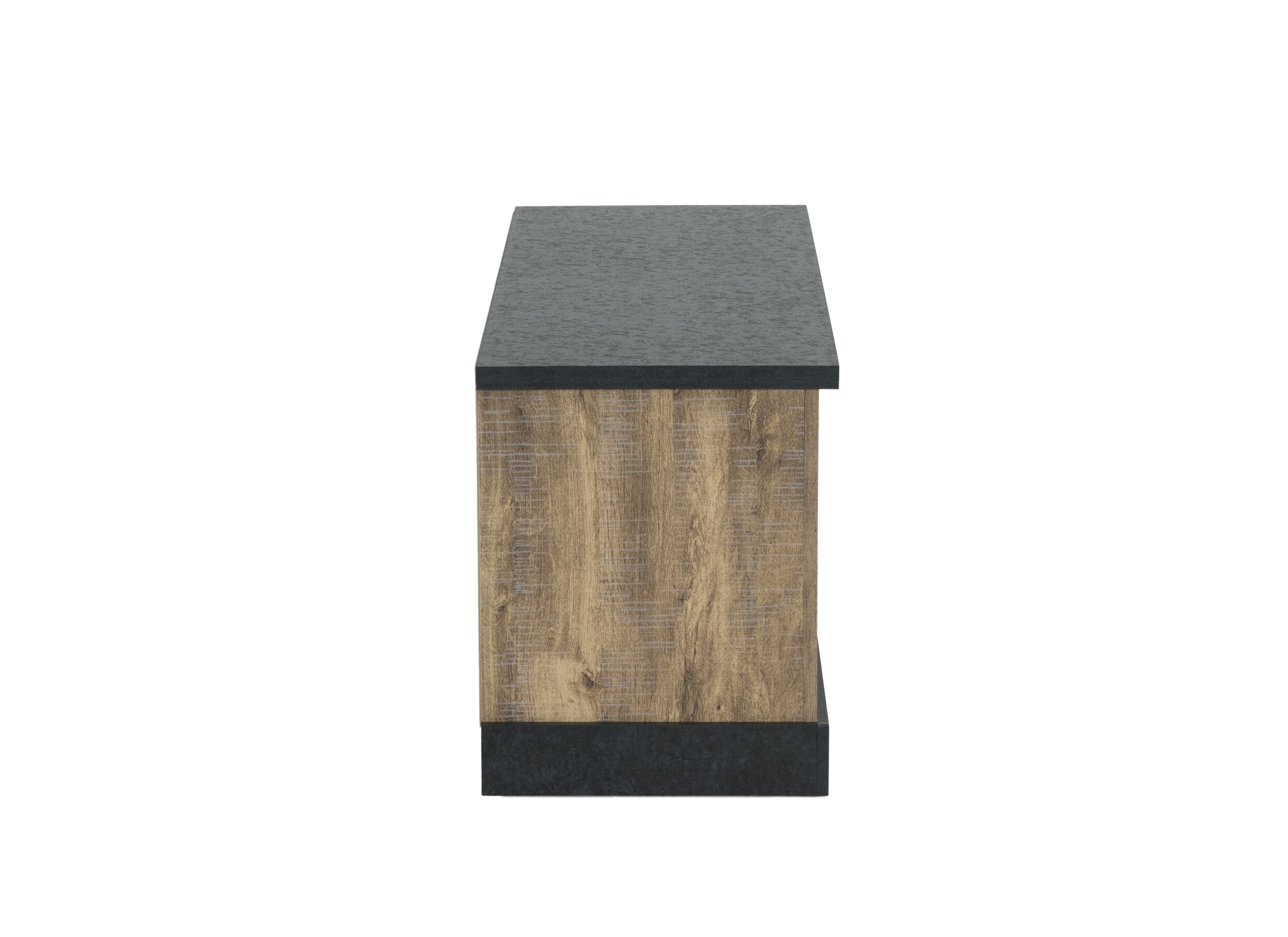 Tv-meubel Etienne 132cm - meubelplaat - industriële eik & zwart