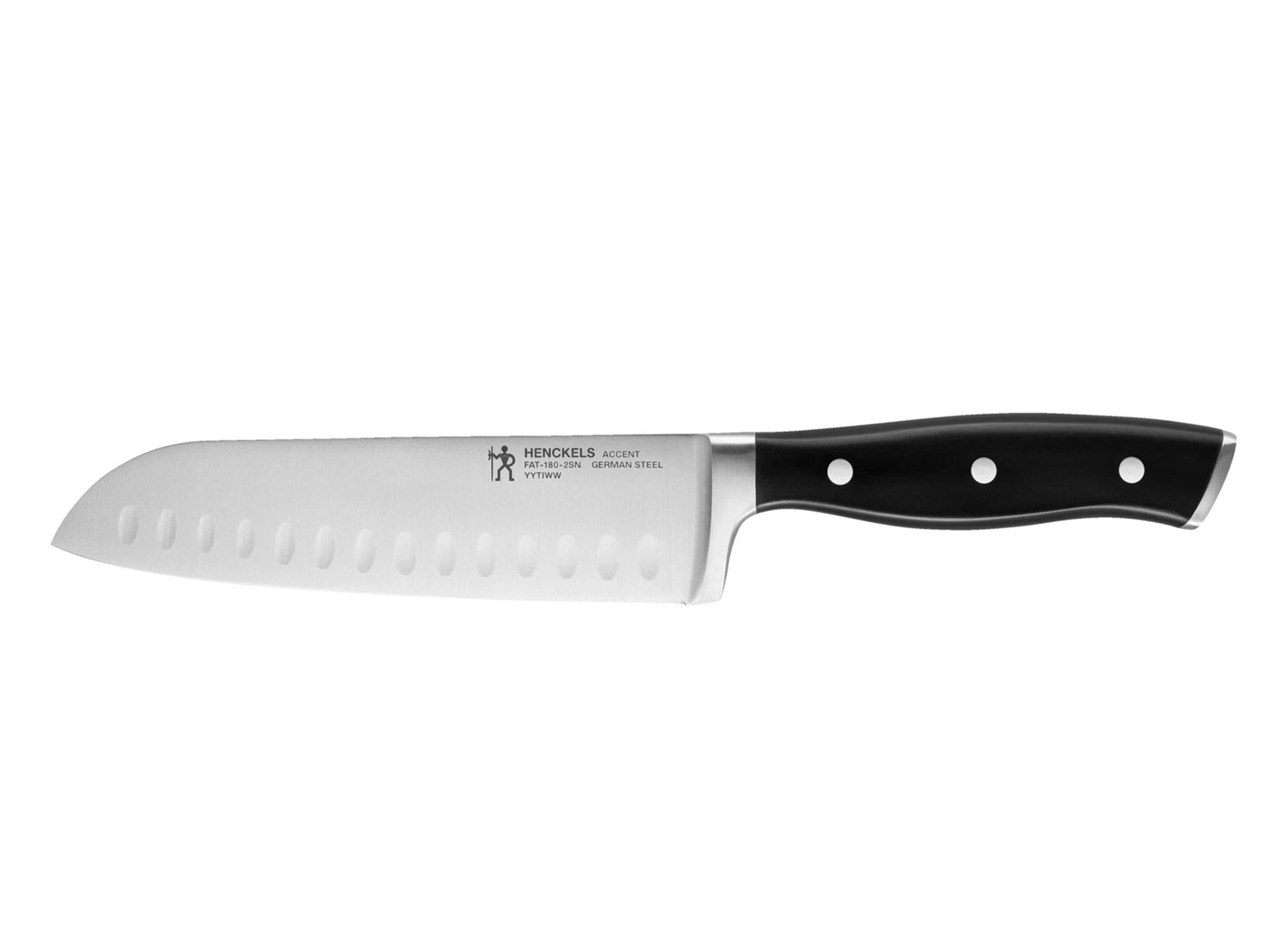 Henckels Accent Santokumes 18cm - RVS & ABS - zwart - Henckels Accent Couteau Santoku 18cm - acier inoxydable & ABS - noir