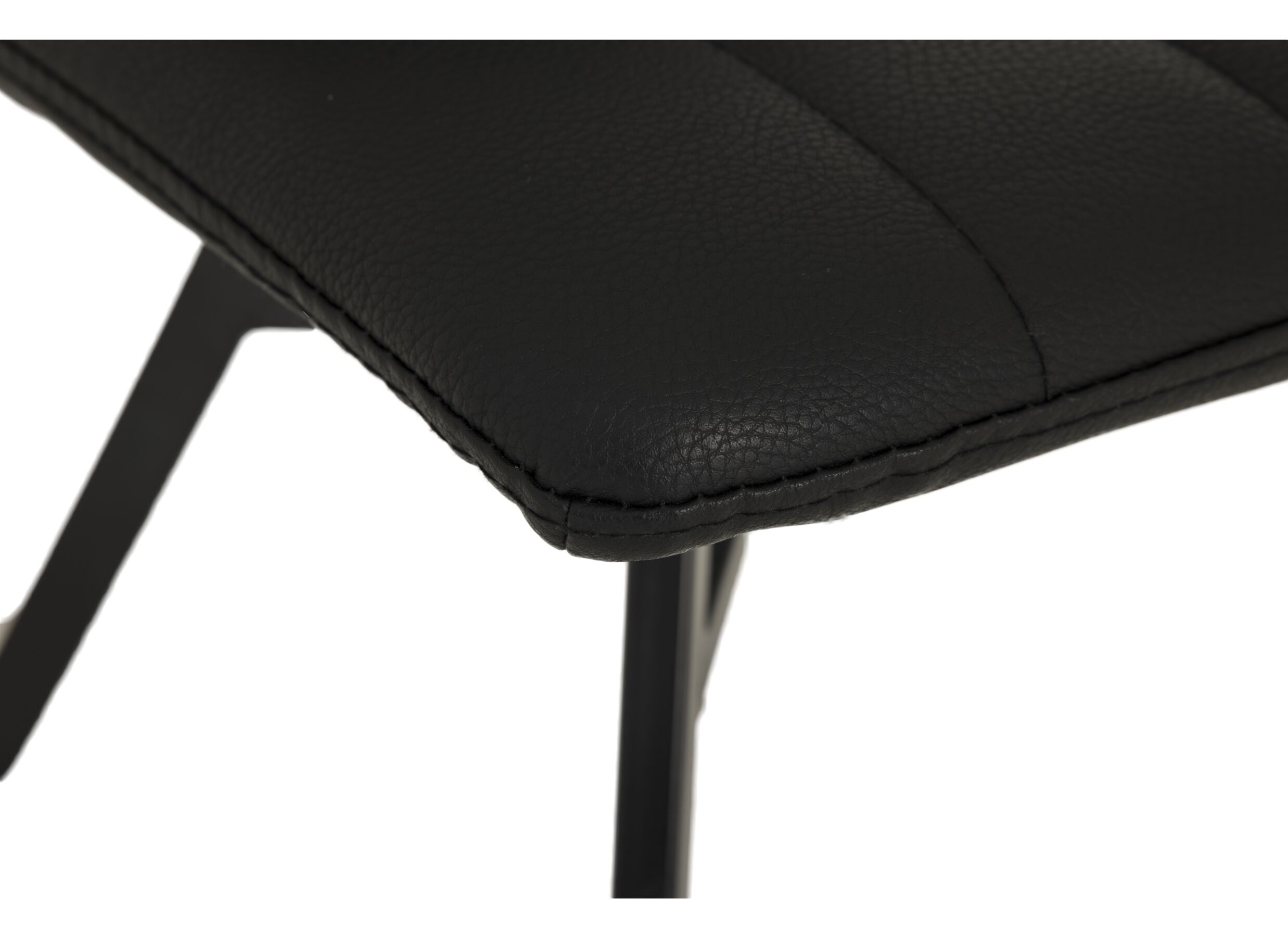 Stoel S190 45,5x56x87,5cm - lederlook - zwart