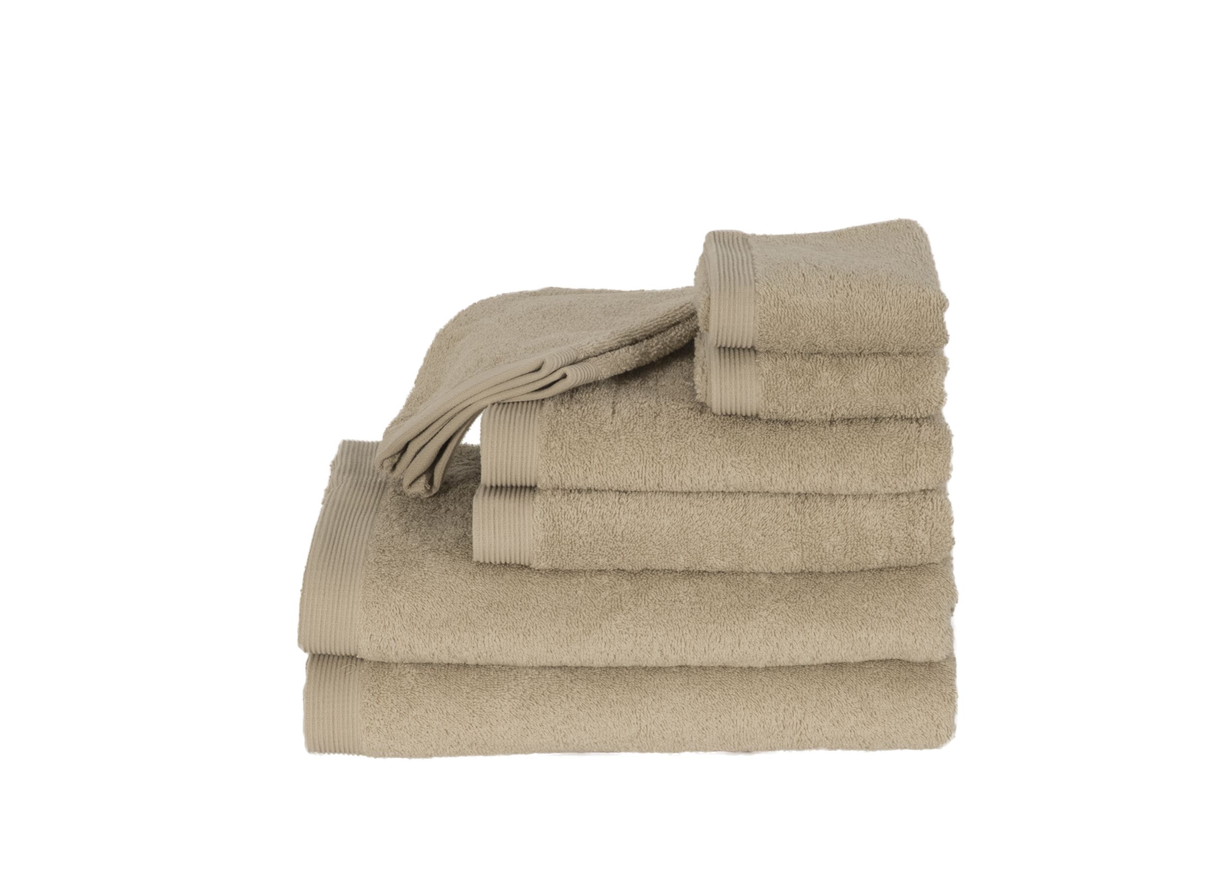 Photo ensemble - Serviette de bain Flora 50x100cm - coton - beige