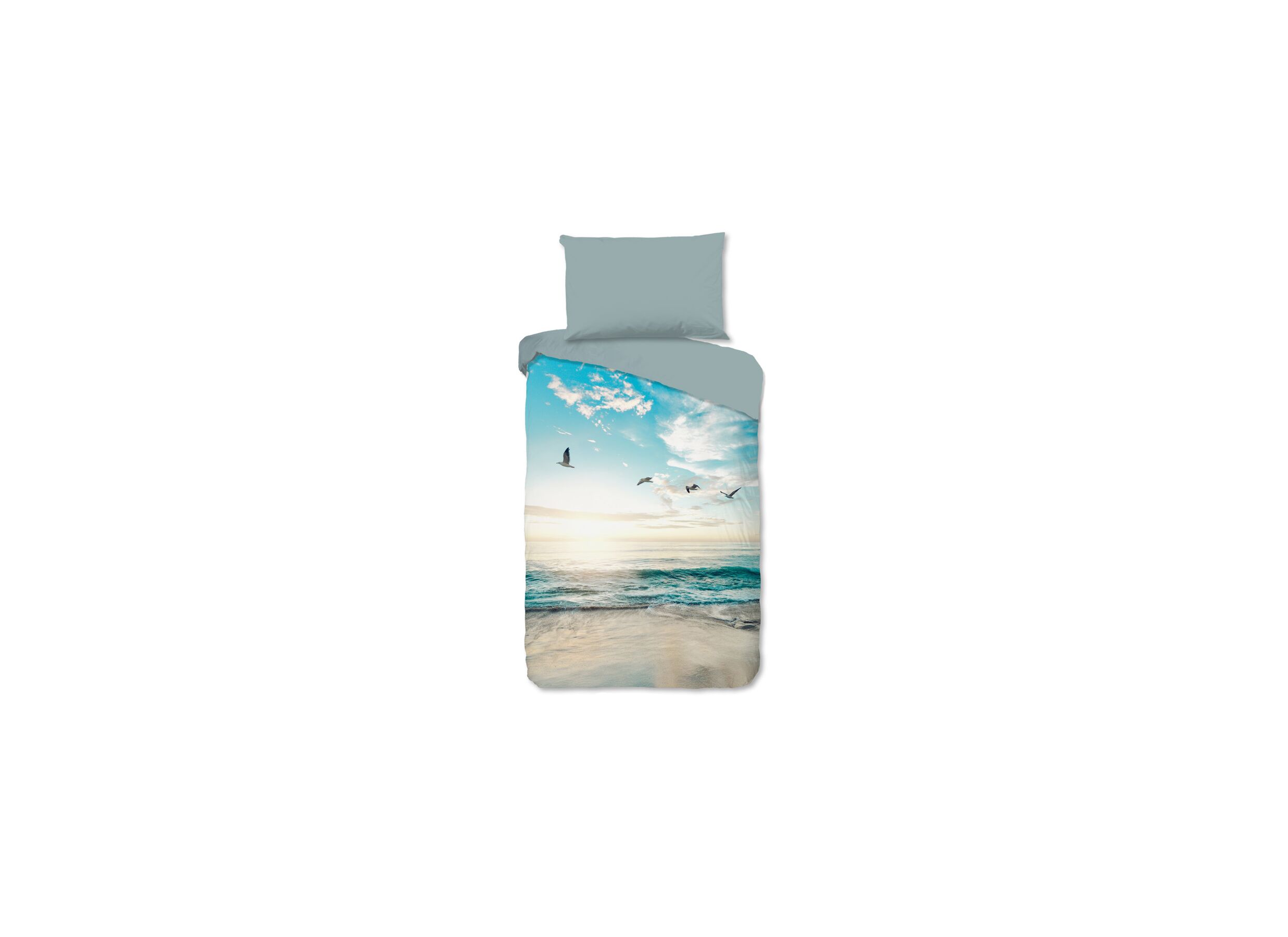 Dekbedovertrek Brisa 140x220cm - katoen - aqua - Housse de couette Brisa 140x220cm - coton - aqua