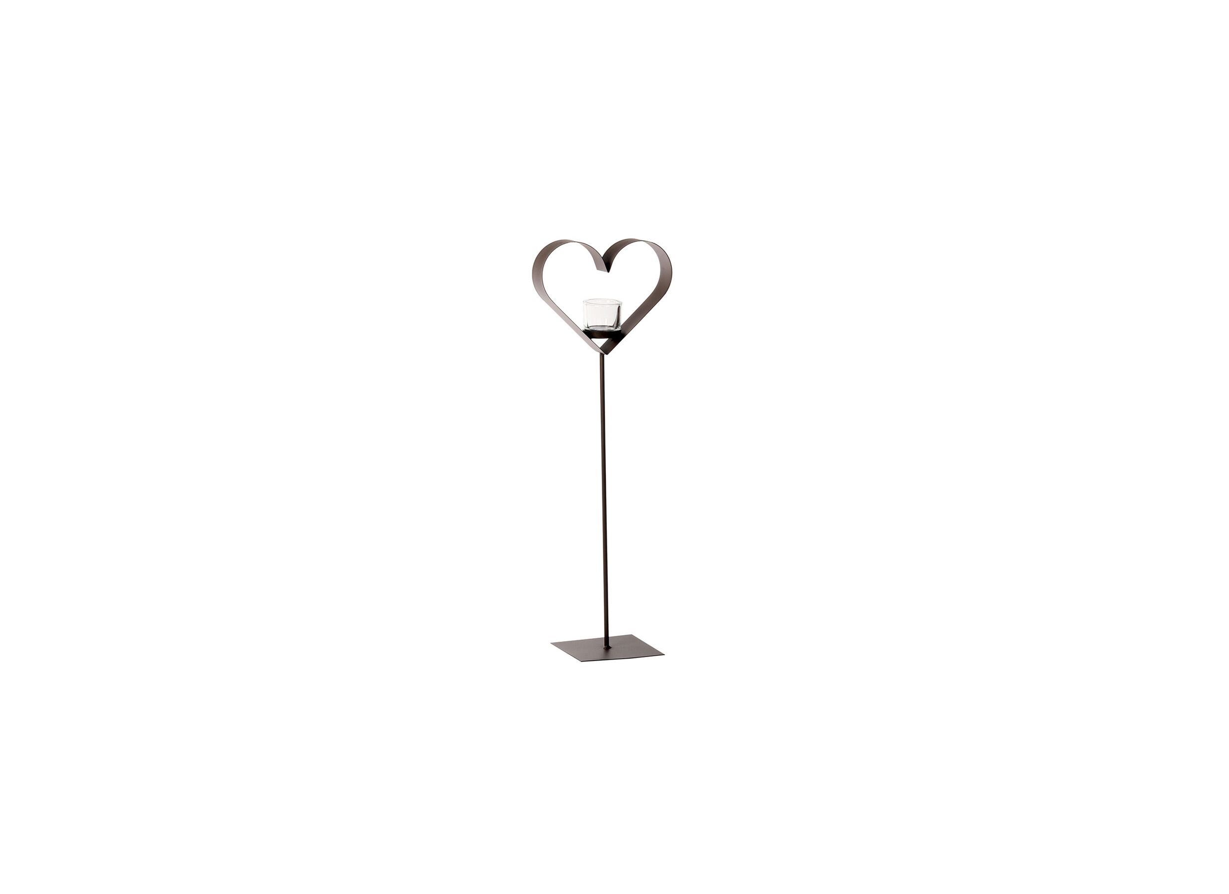 Theelichthouder Anna op voet H70cm - metaal - grijs - Photophore Anna à pied H70cm - métal - gris