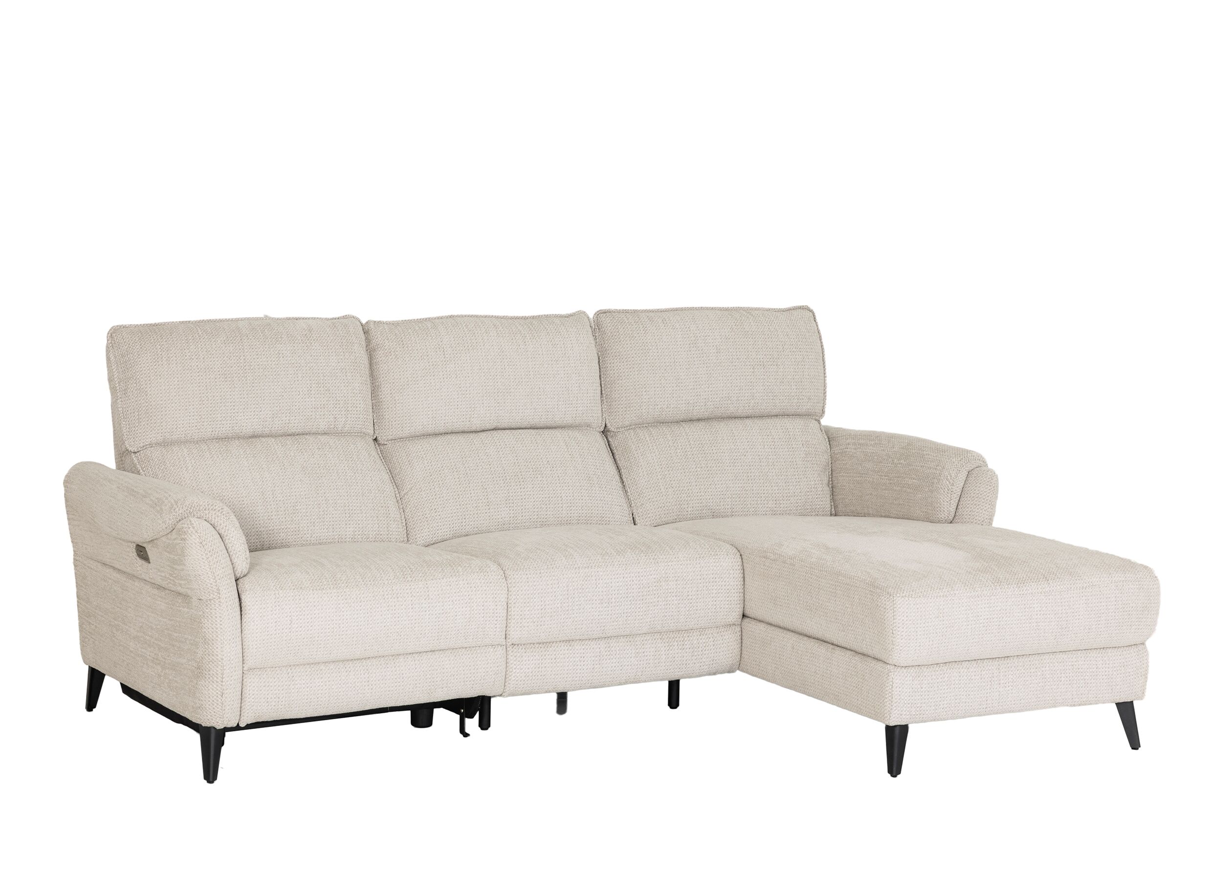 Hoeksalon Kenobi 239x164cm - stof - lichtgrijs met relax - Hoeksalon Kenobi 239x164cm - stof - lichtgrijs met relax