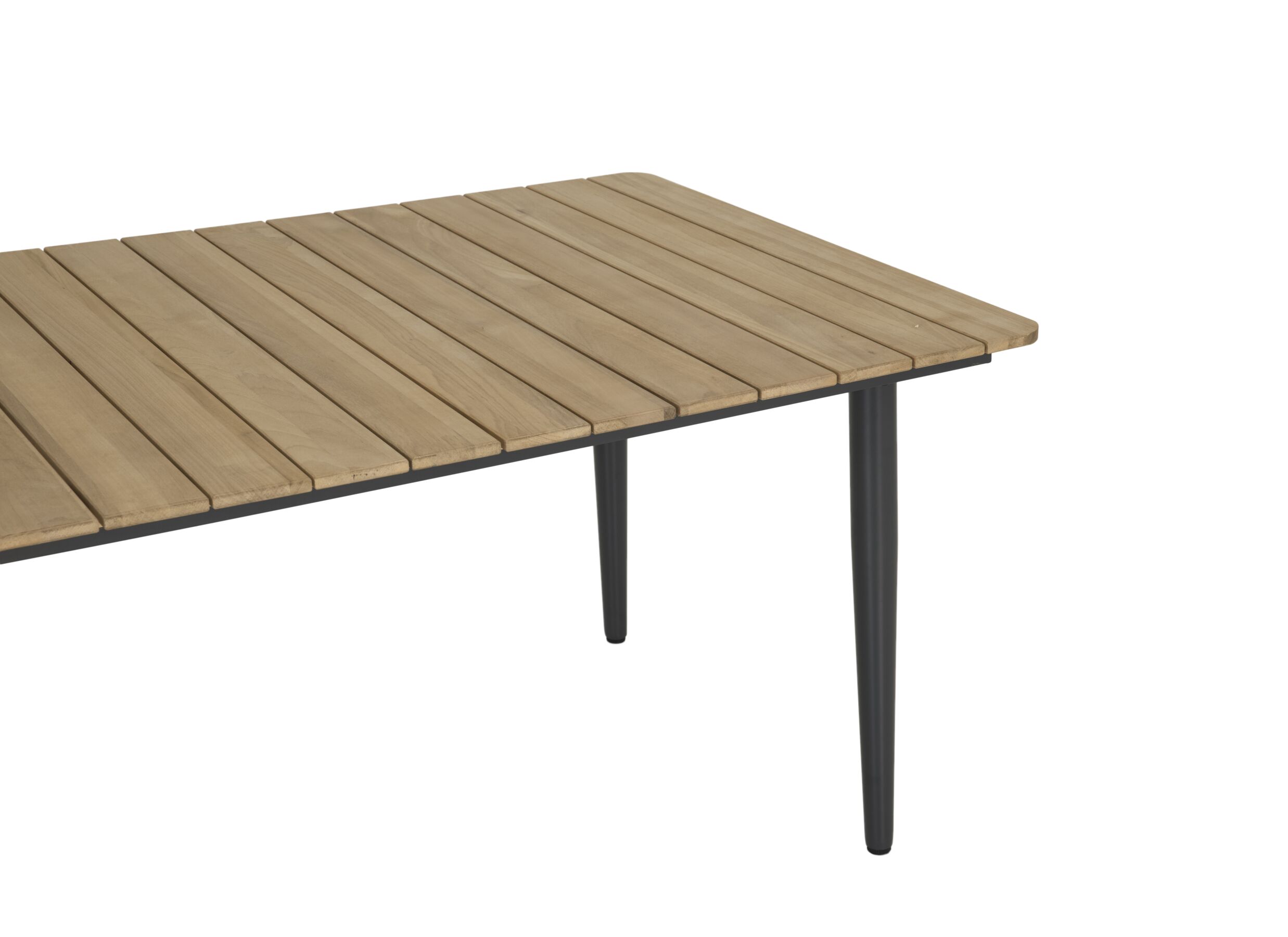 Detail - Table Brisk 220x100cm - teck massif & aluminium - naturel