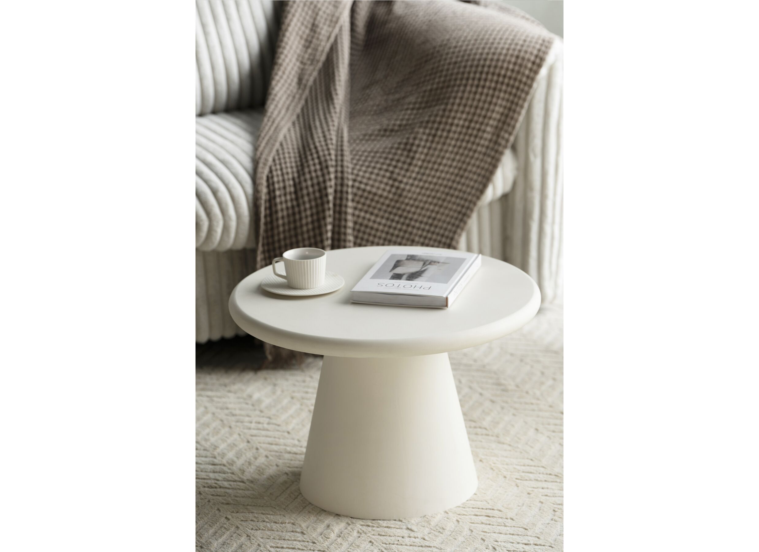 Sfeerfoto - Salontafel SL2405 Ø60cm - cementex - wit
