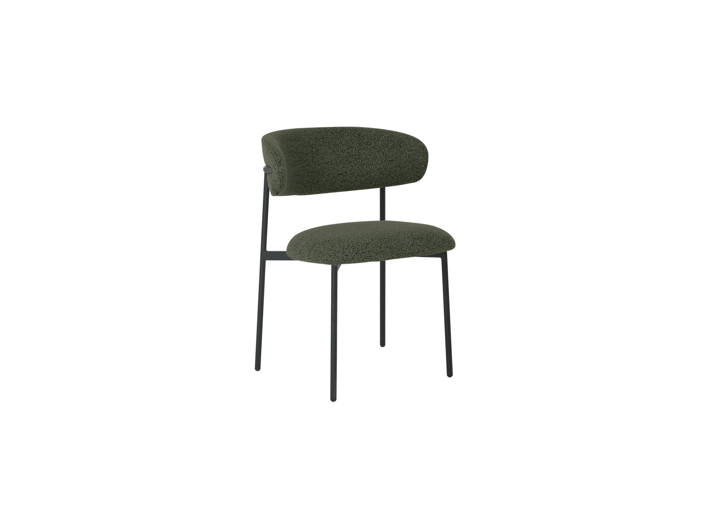 Stoel Luke 54,5x58x79cm - bouclé - groen