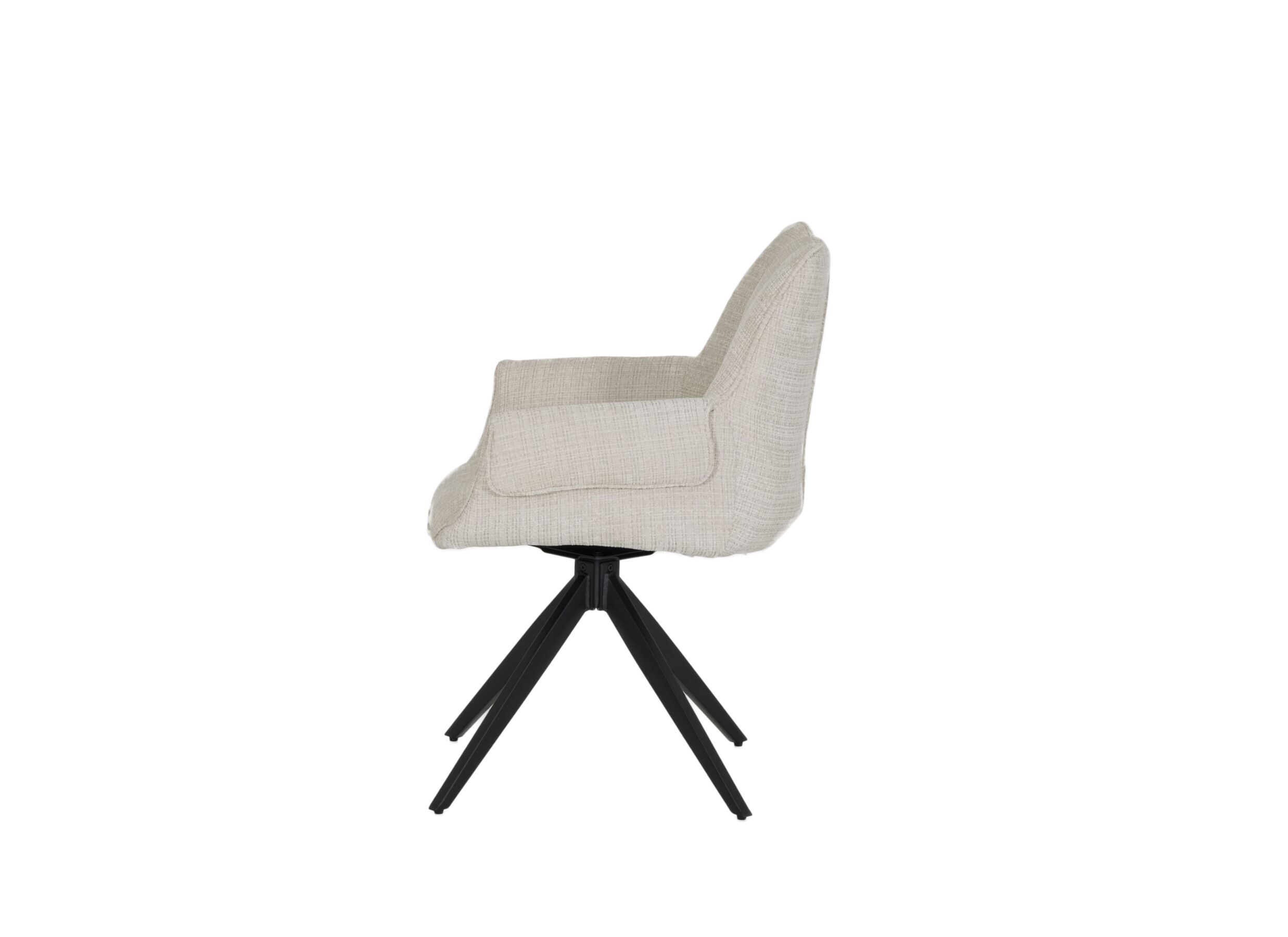 Aperçu - Chaise pivotante Ilya 64x64x86,5cm - tissu - beige