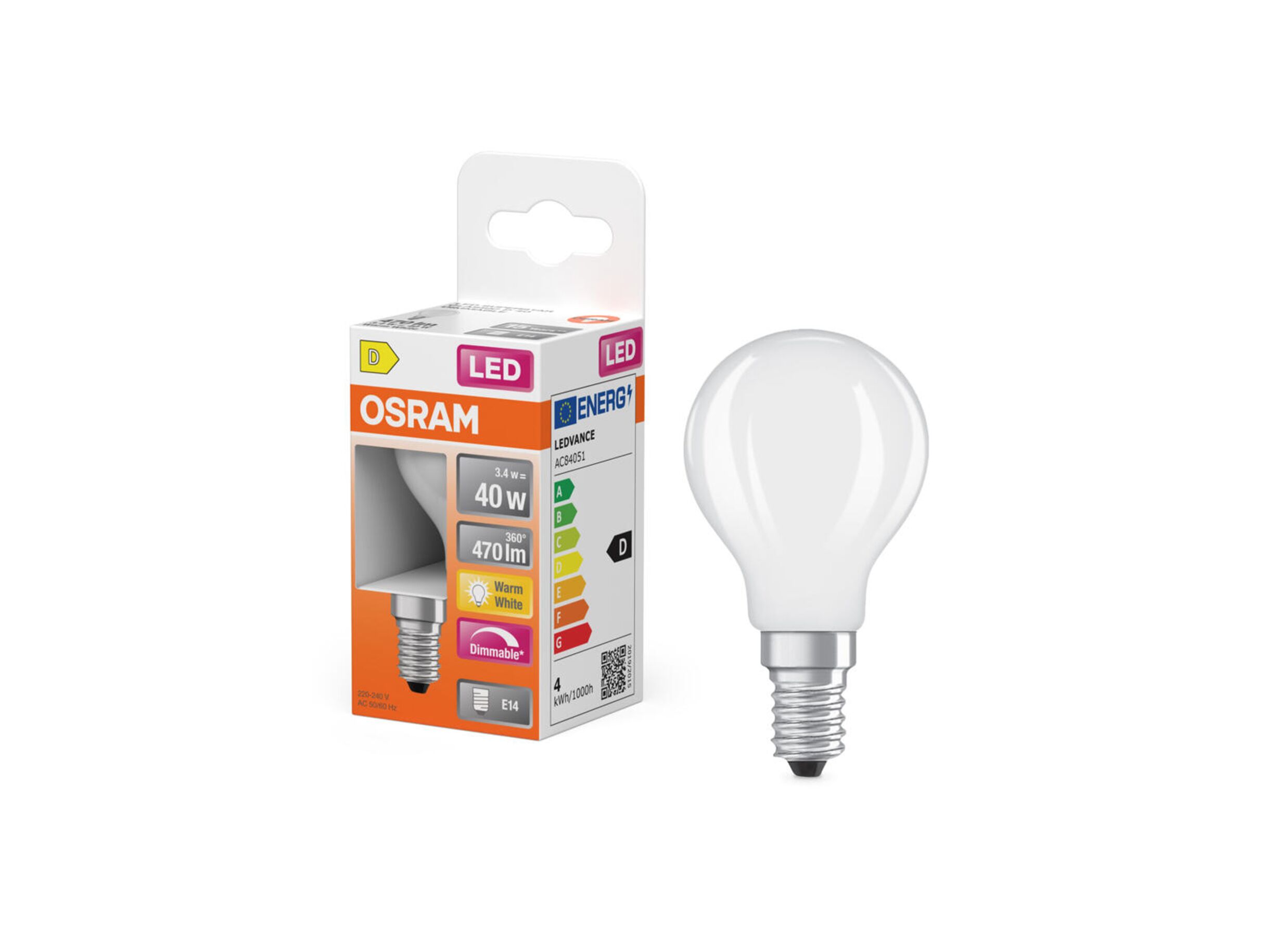 Overzichtsfoto - Ledlamp Bol 3,4W E14