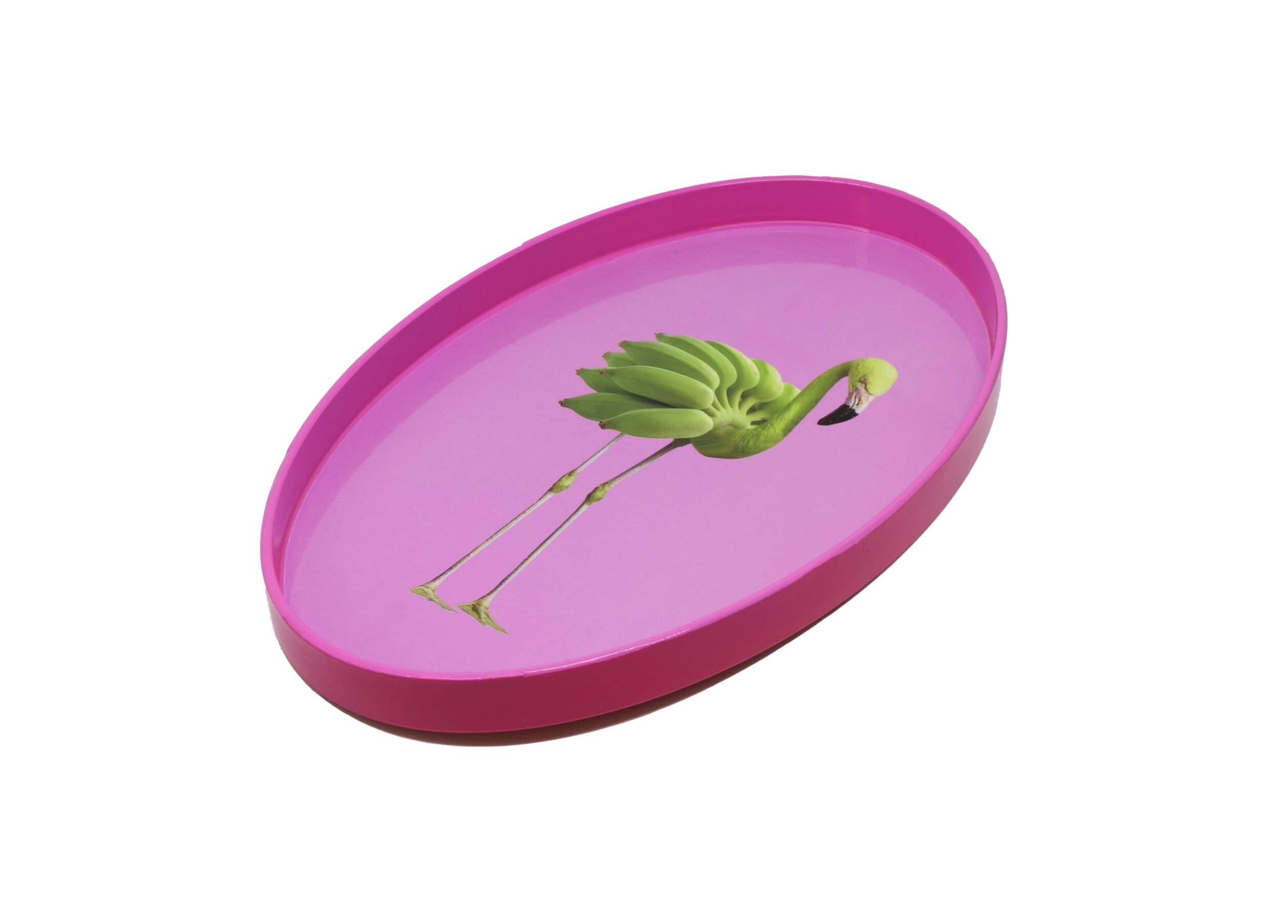 Dienblad Flamingo 28x17cm - kunststof - roze - Plateau Flamand 28x17cm - plastique - rose