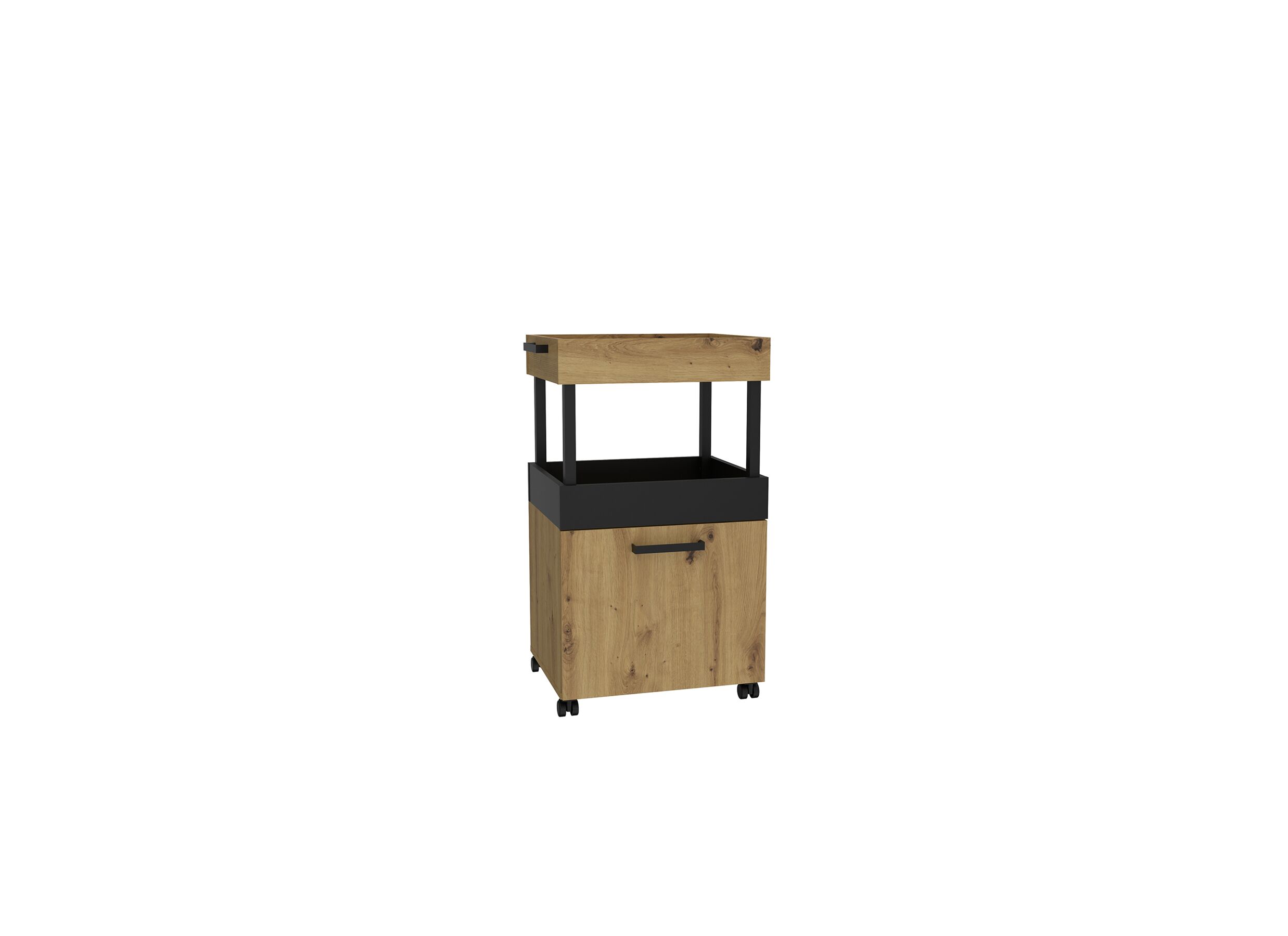 Serveerwagen 50cm - decor - artisanale eik
