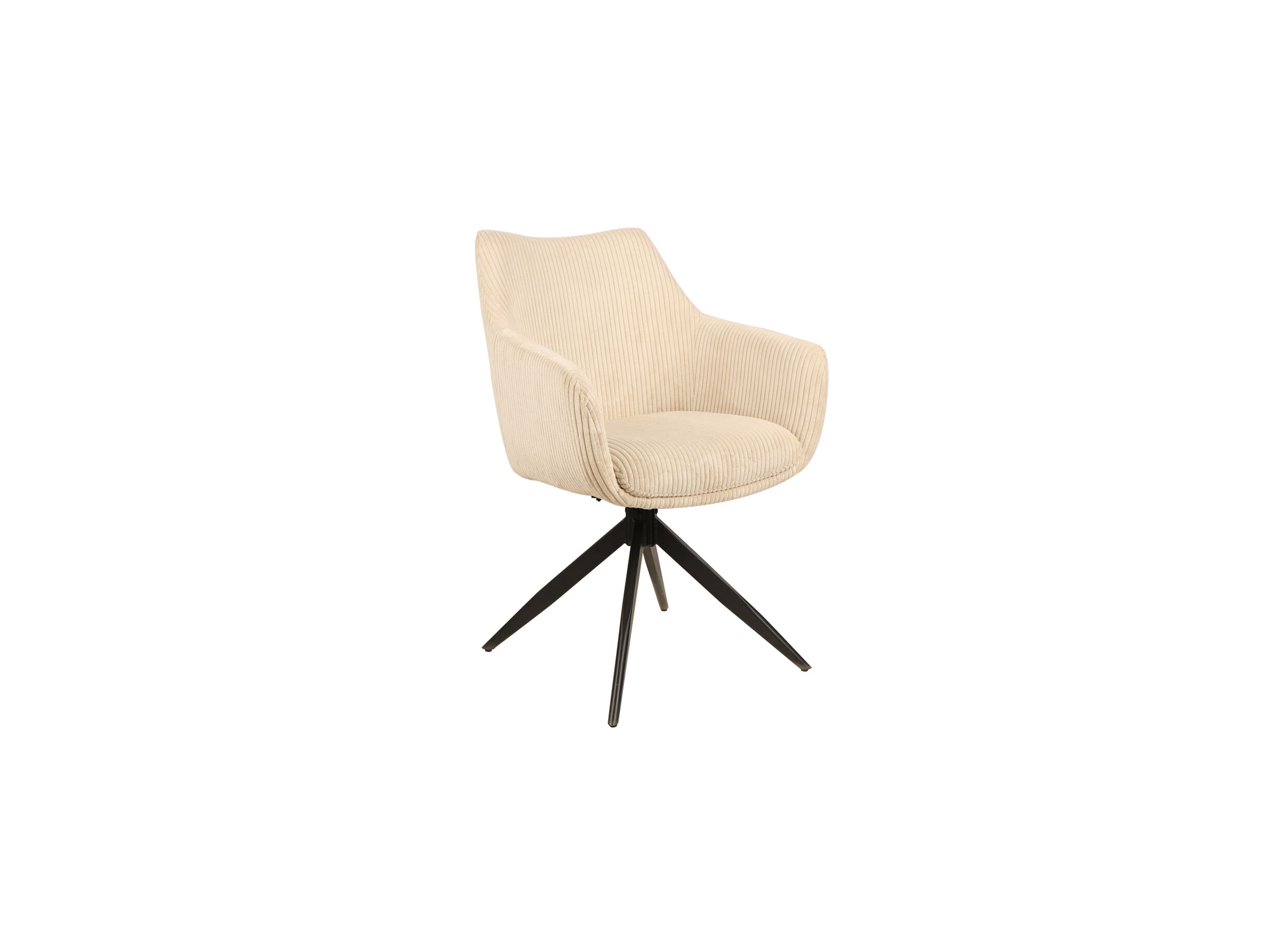 Hoofdfoto - Draaistoel Milk 60x60x88cm - ribfluweel - beige