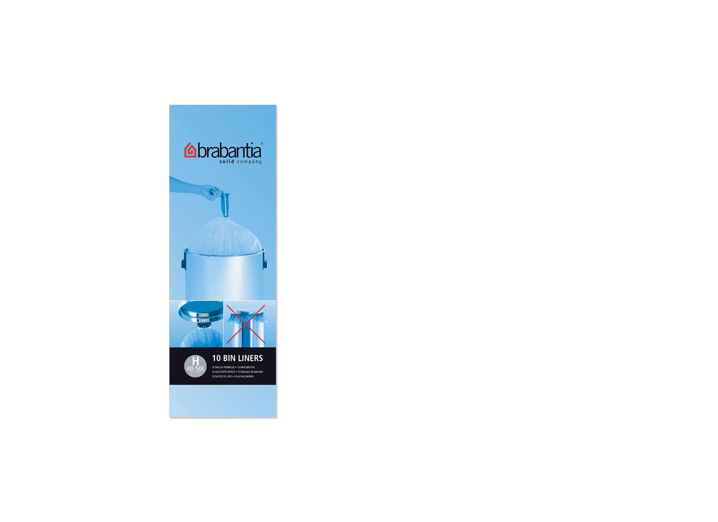 Plus Important - Sac poubelle Brabantia 50L taille H 10 pièces