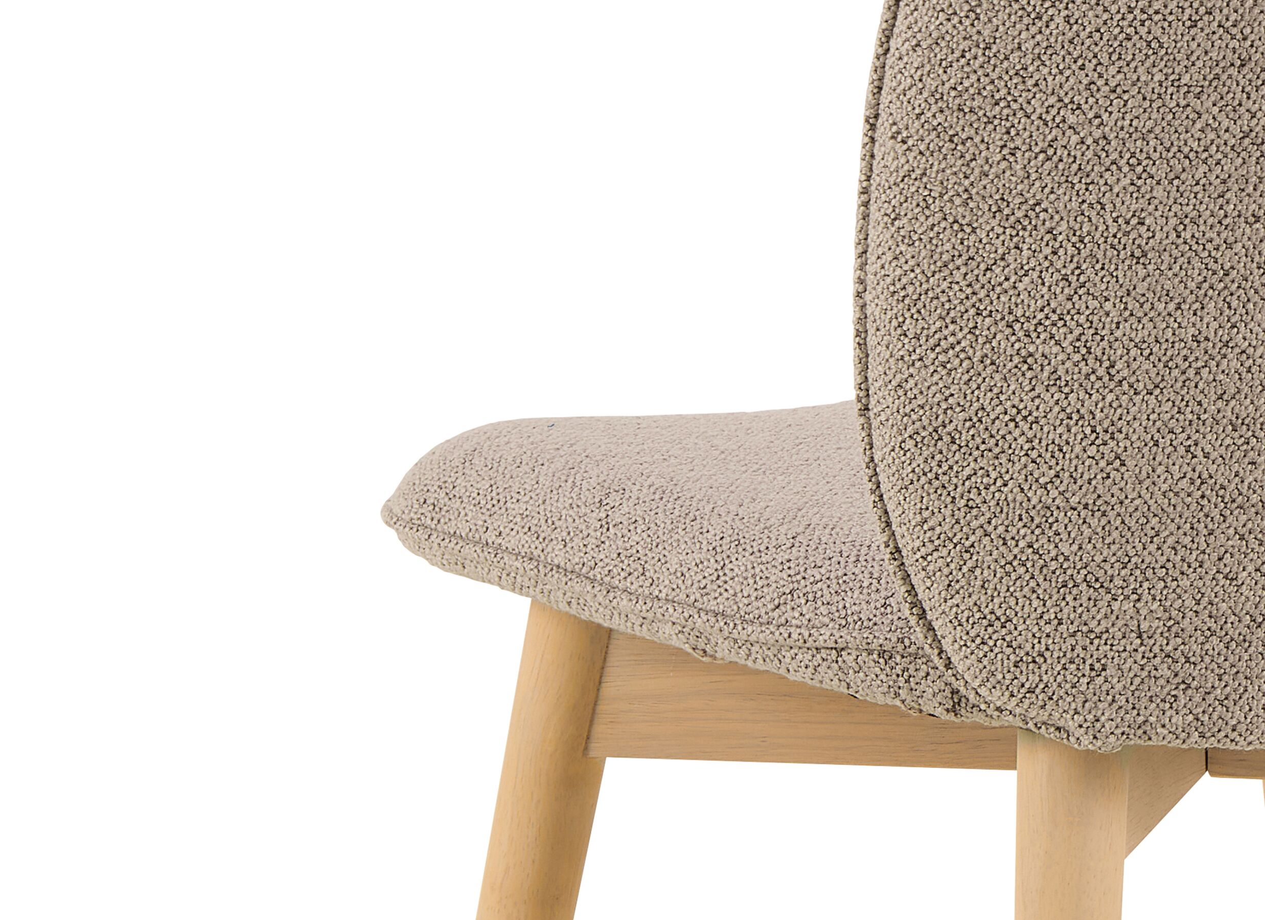 Detailfoto - Stoel 47x49,5x89cm - stof - beige/white oiled oak