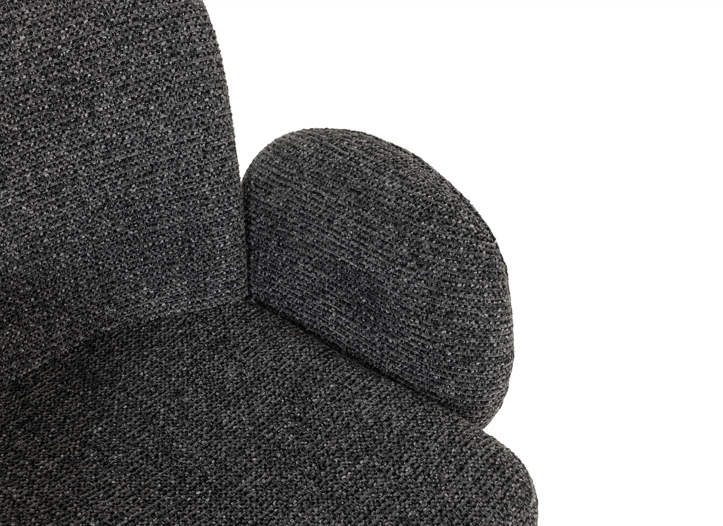 Detail - Chaise pivotante Josea 67x62x86cm - fibre polyester - gris