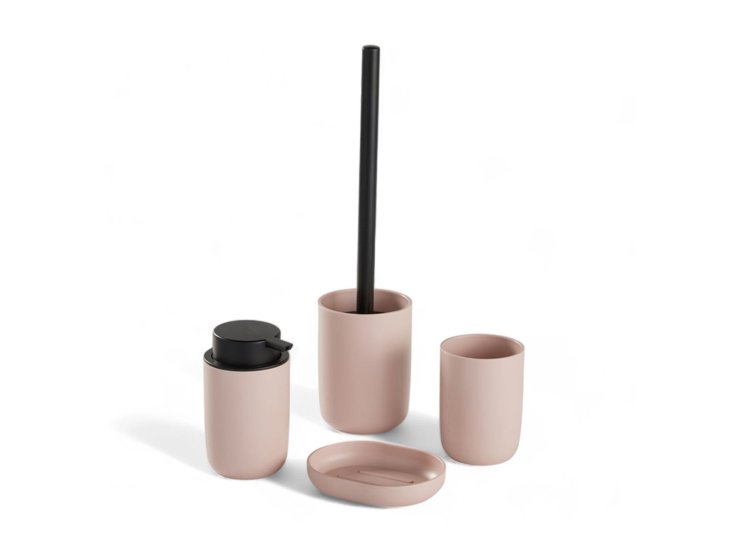 Badkamerset 4-delig - polypropyleen - roze - Set de salle de bain 4 pièces - polypropylène - rose