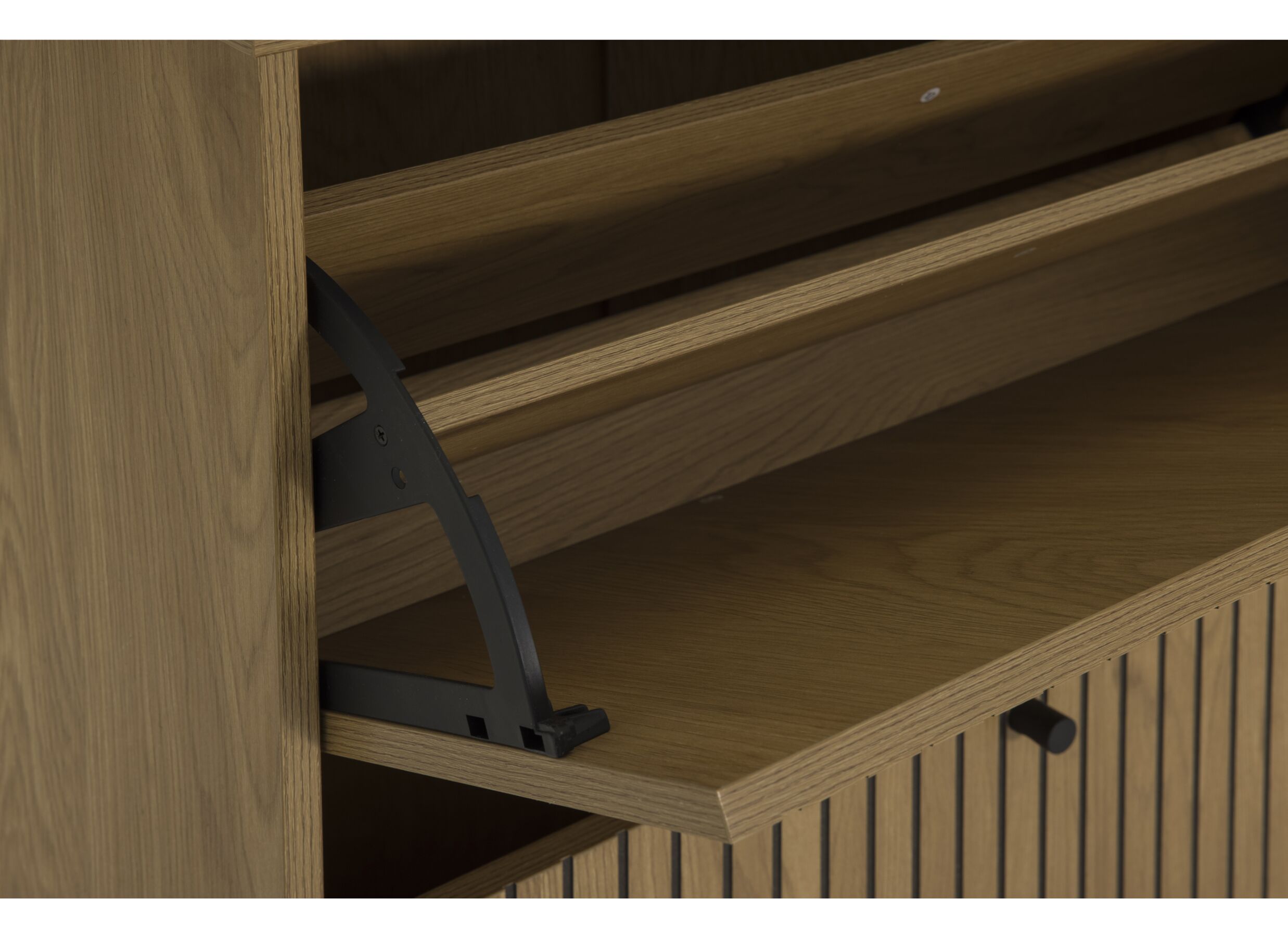 Detail - Armoire à chaussures Salaria 72x25x122cm - décor - chêne