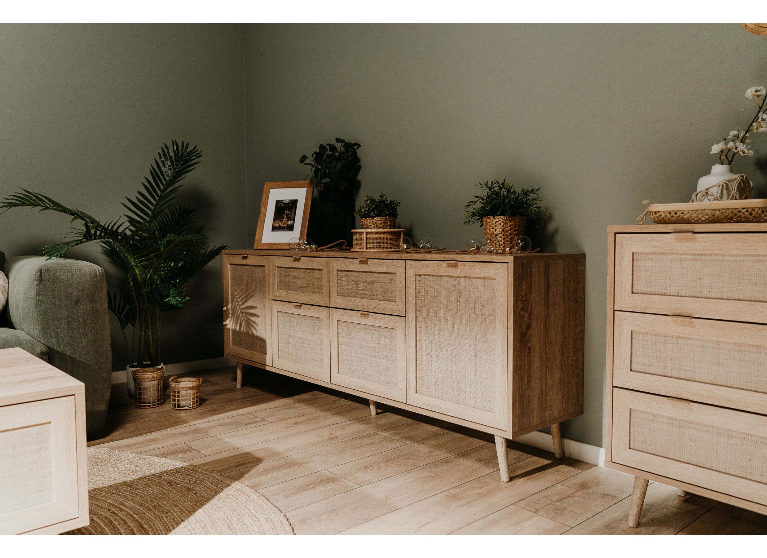 Buffet Bali 180cm - melamine - chêne sonoma