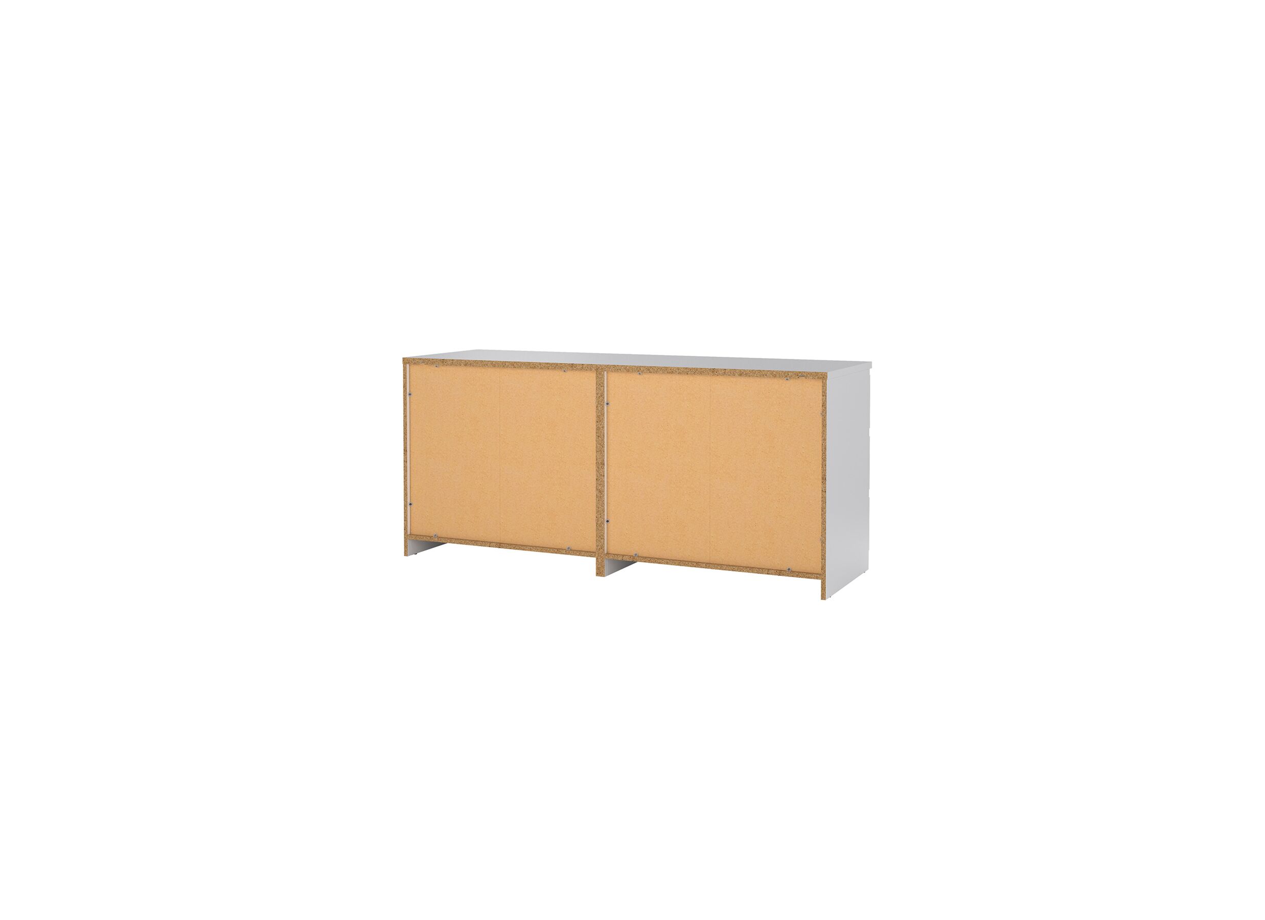 Commode Naia 154x50x71cm - mélamine - blanc laqué