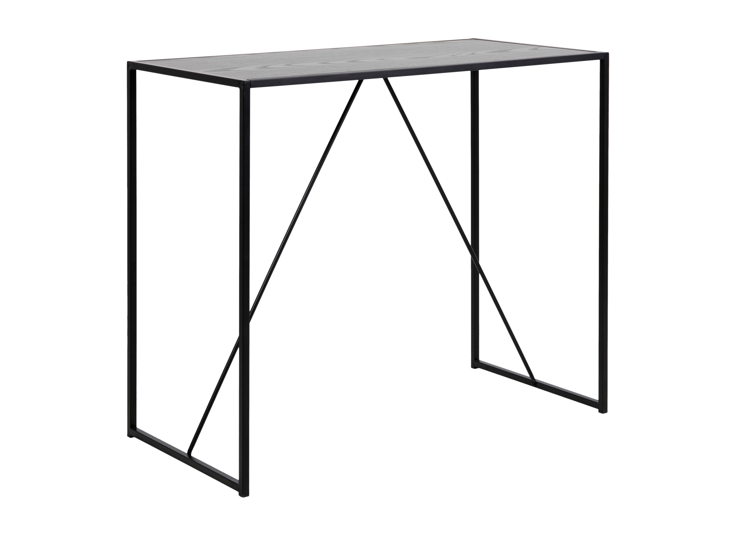 Bartafel 120x60cm - metaal & meubelplaat - asgrijs & zwart