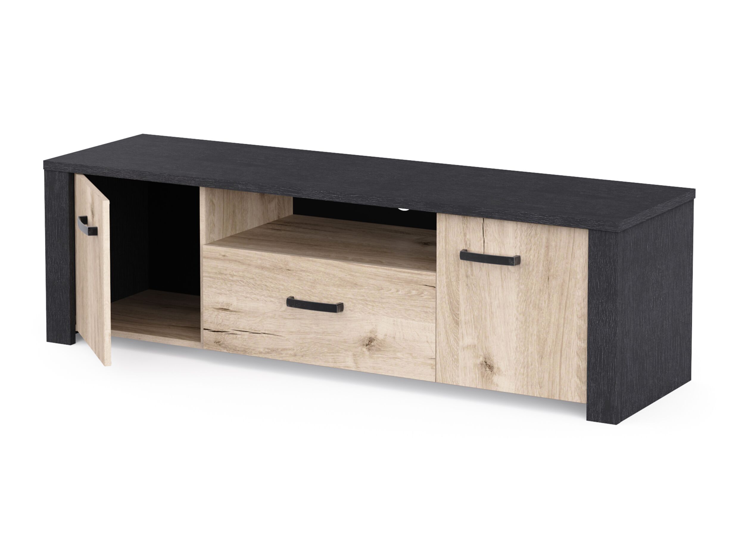 Indeling - Tv-meubel Aubrac 148cm - decor - royal oak & ebben