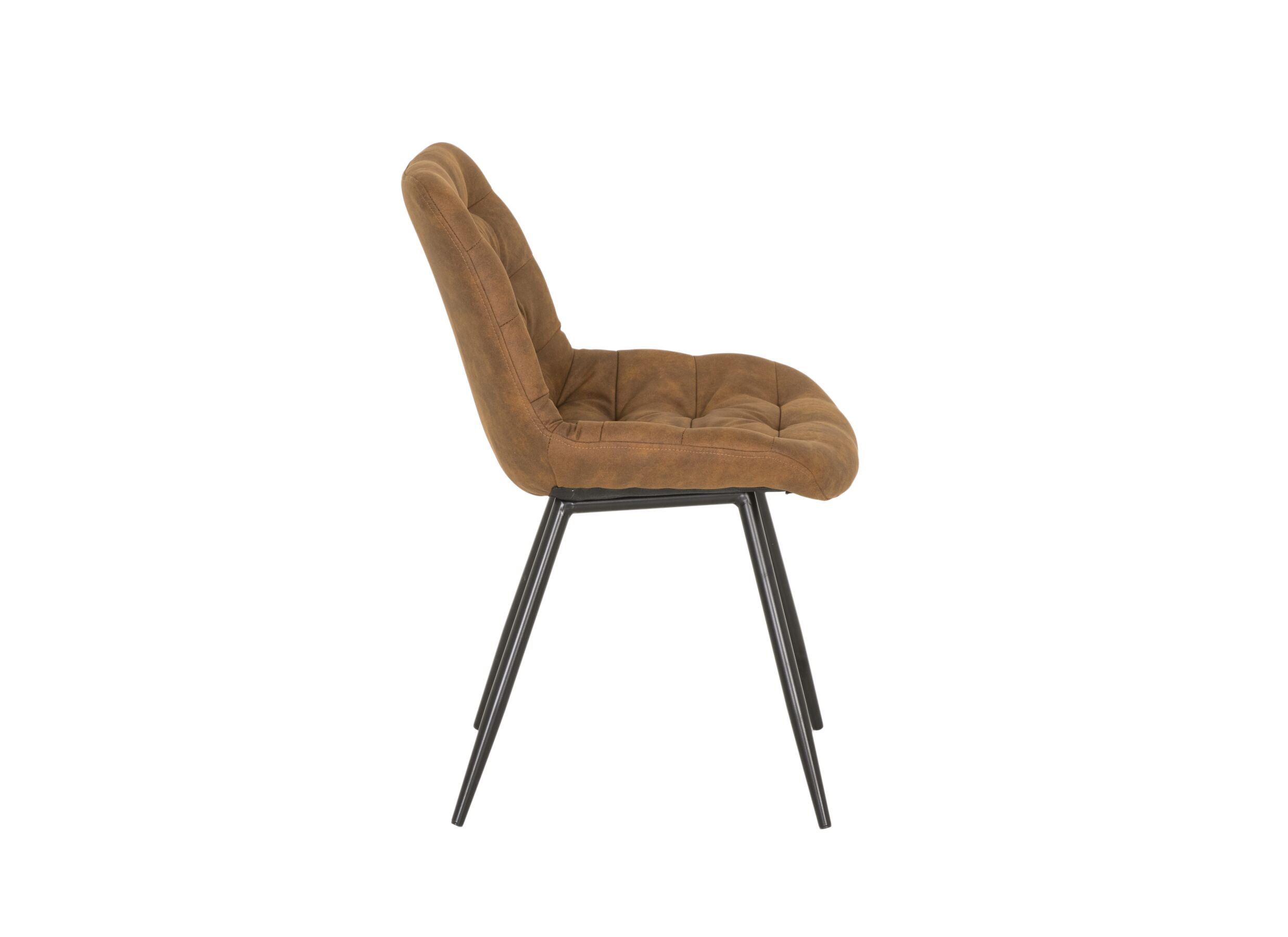 Chaise Driss 51x53x80cm - tissu - cognac