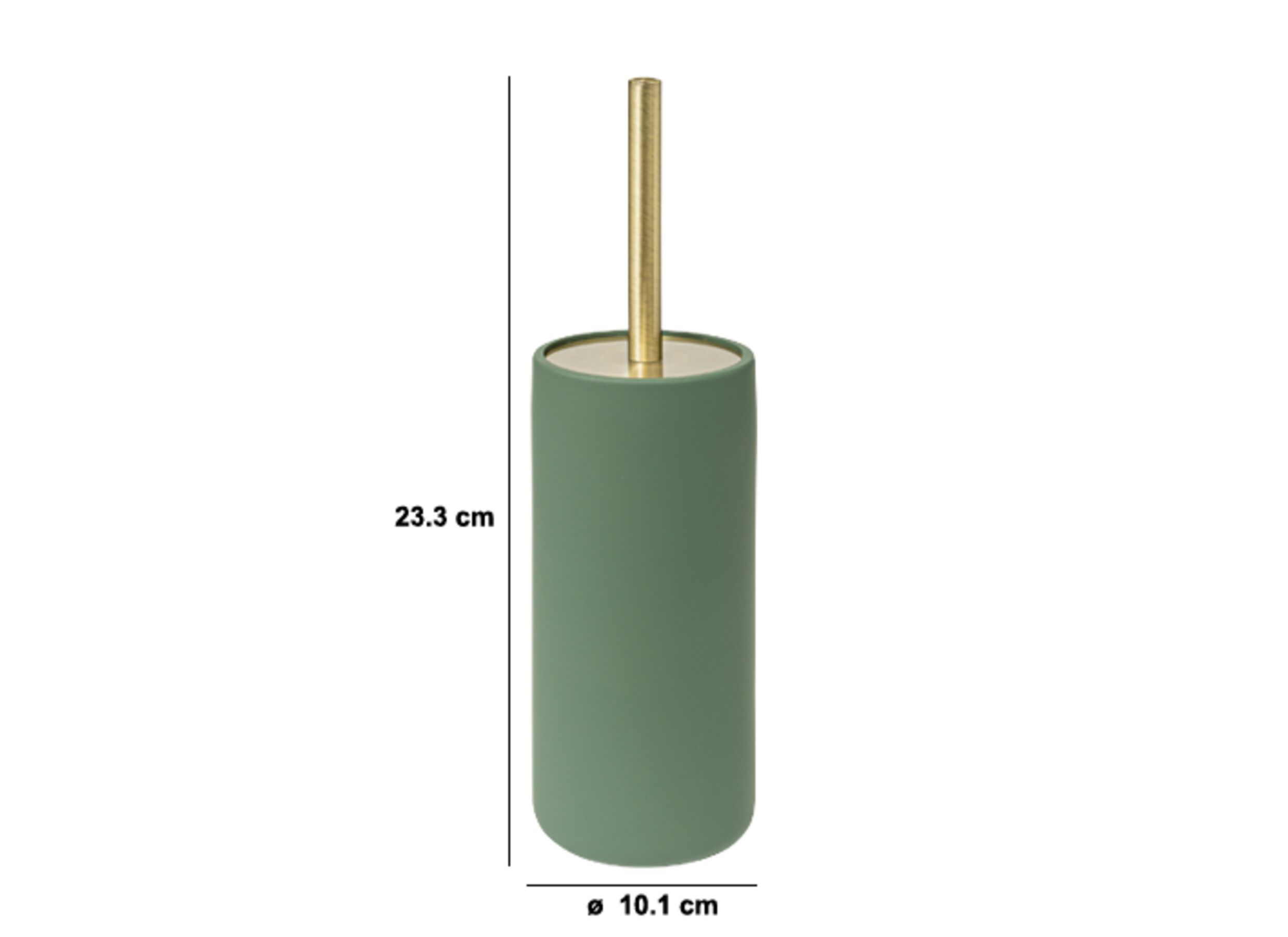 Afmetingen - Wc-borstel Duo H40cm - polystone - ficus