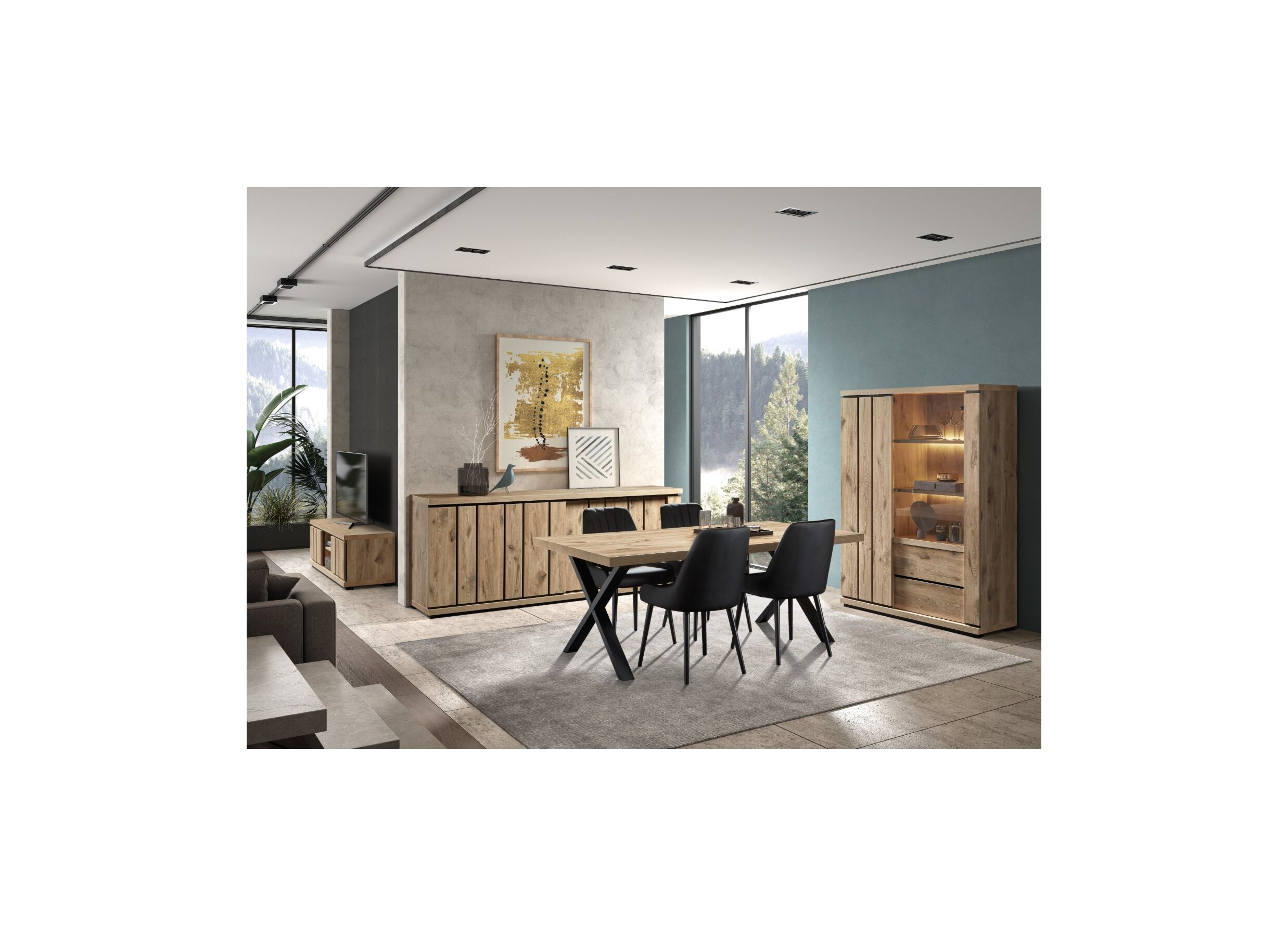 Buffet Stefan 232cm - film décoratif - canyon oak