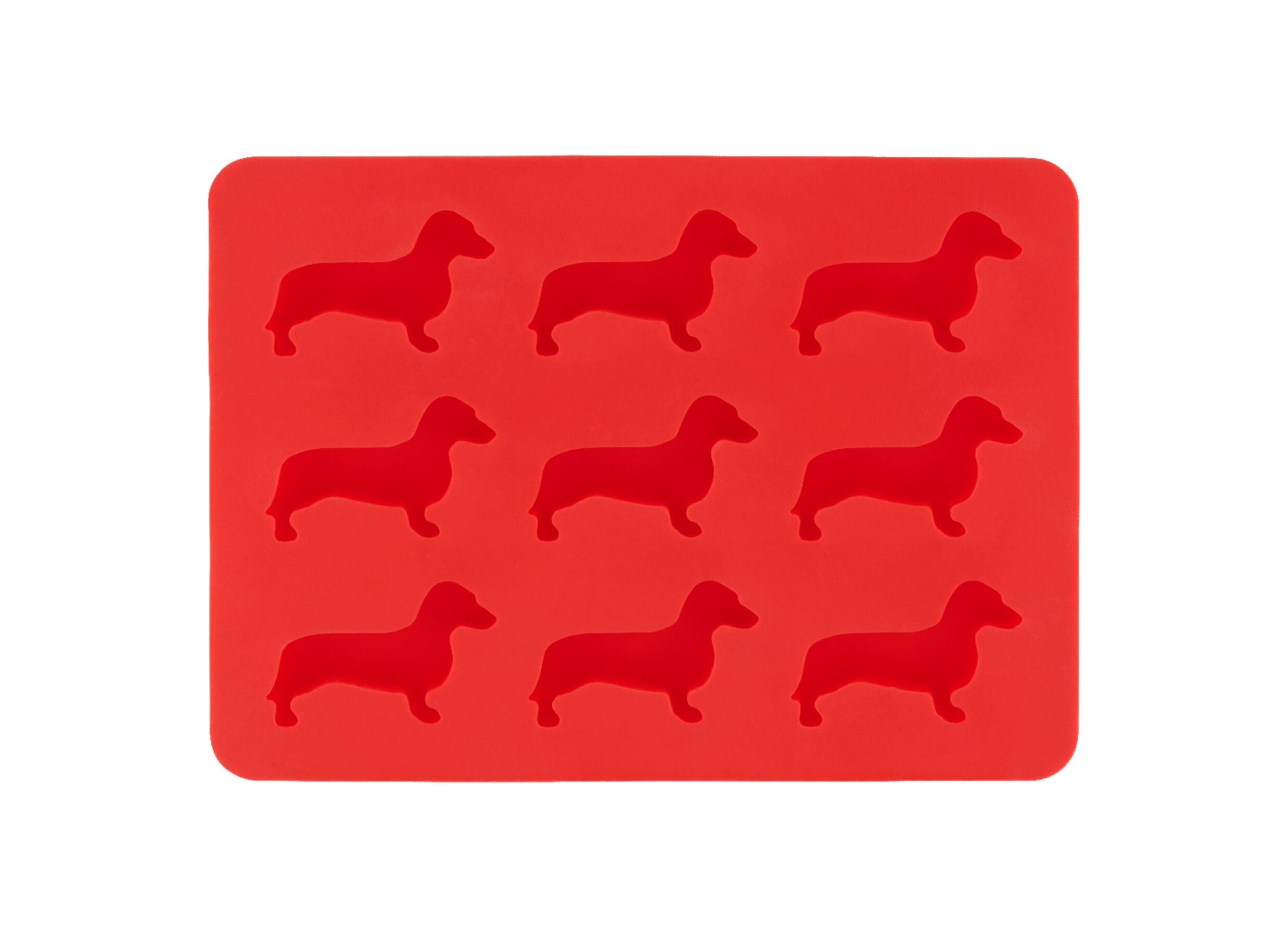 Ijsblokjesvorm Teckel silicone - rood - Bac à glaçons Teckel silicone - rouge