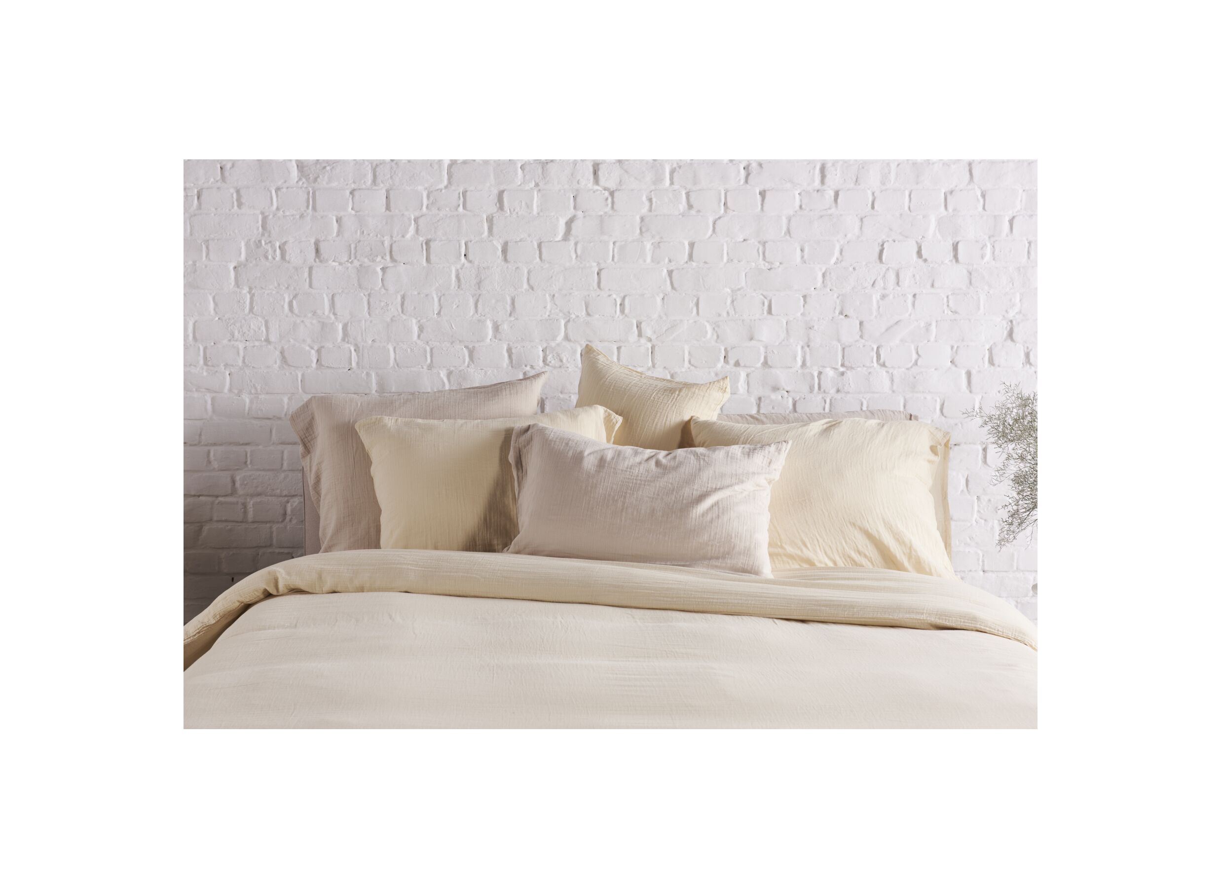 Foto ambiance - Housse de couette 140x200/220 - tétra coton - greige