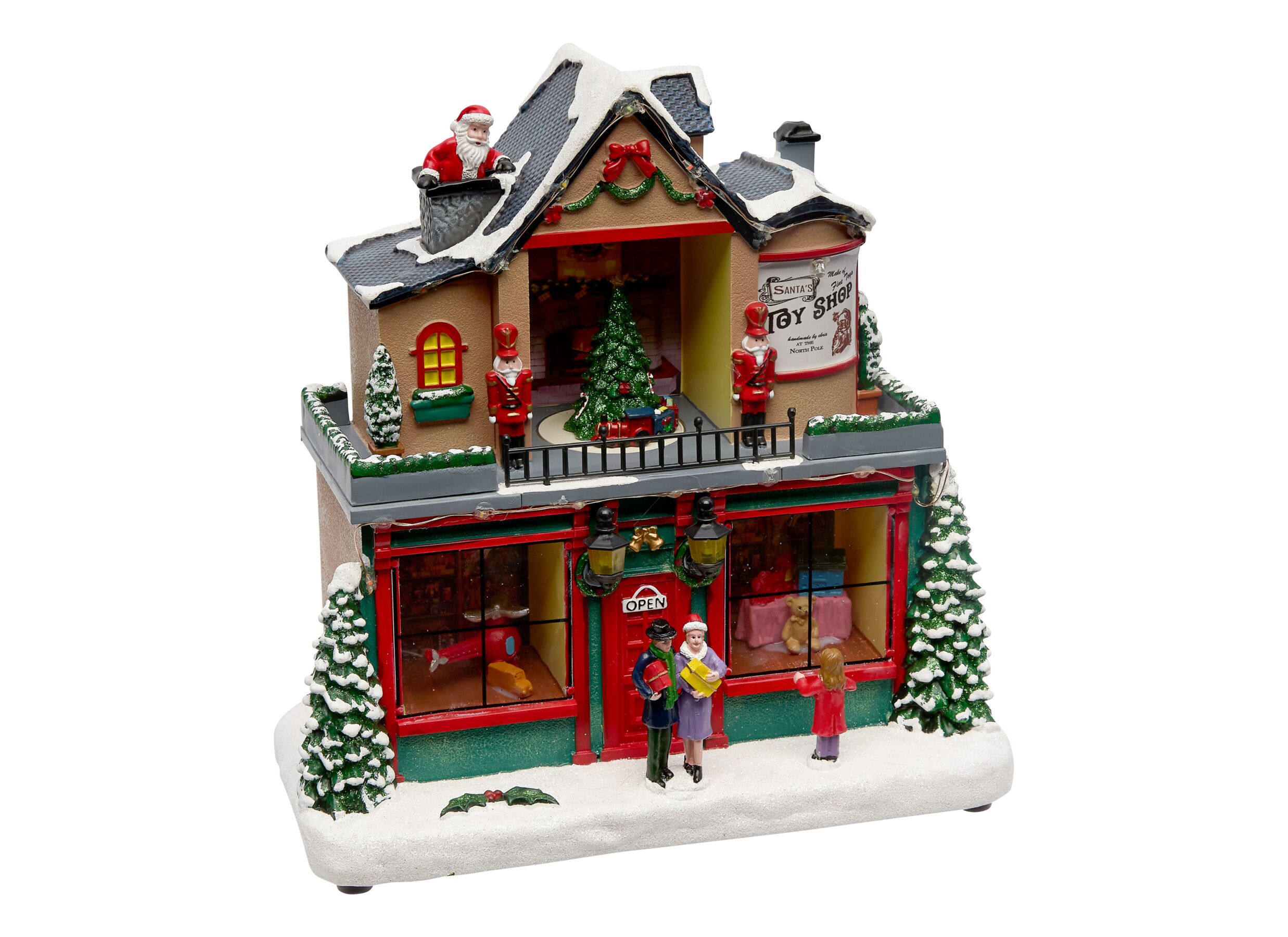 Kerstdecoratie Cadeauwinkel LED H23 - Kerstdecoratie Cadeauwinkel LED H23,8cm - polystone - multicolor