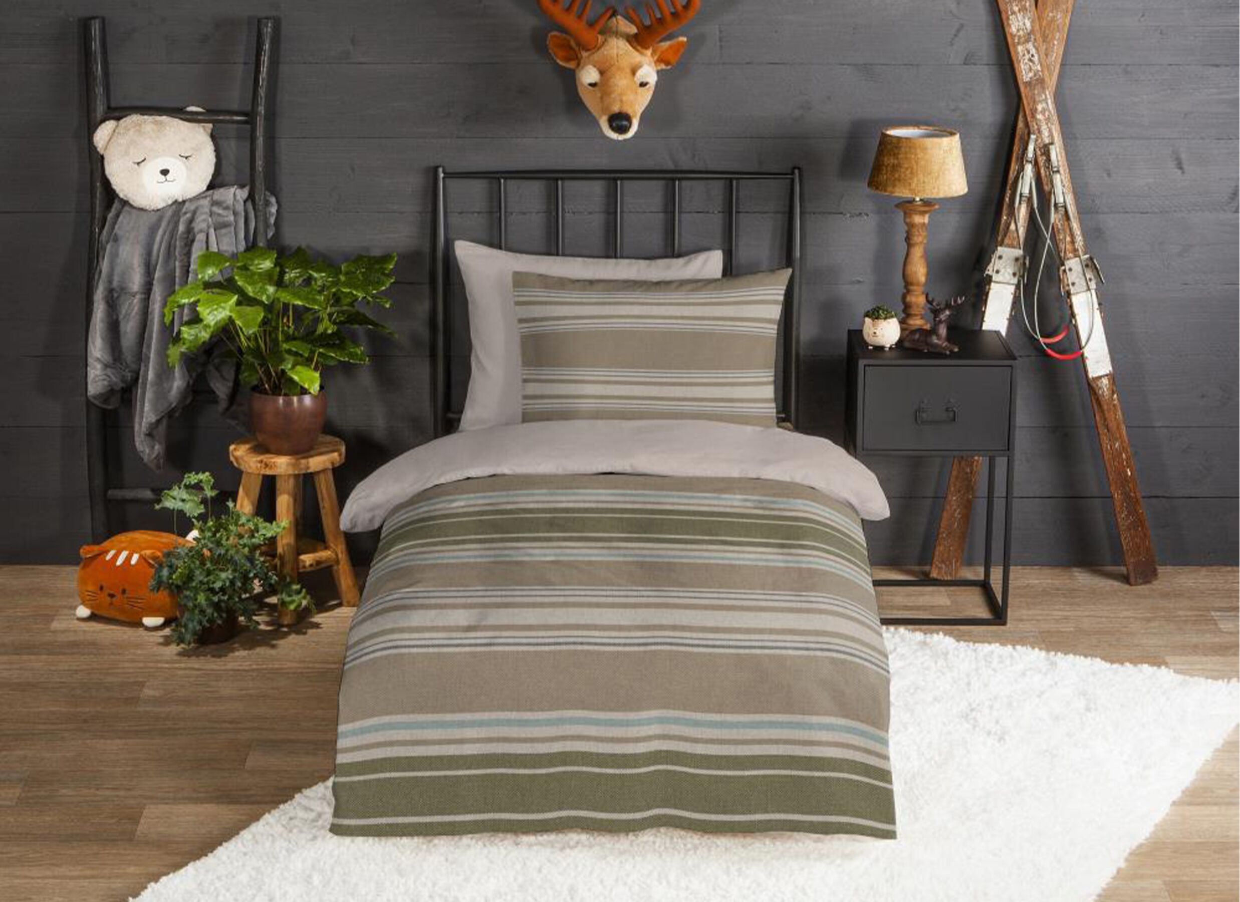 Foto ambiance - Housse de couette Oxford 140x220cm - flanelle - écru