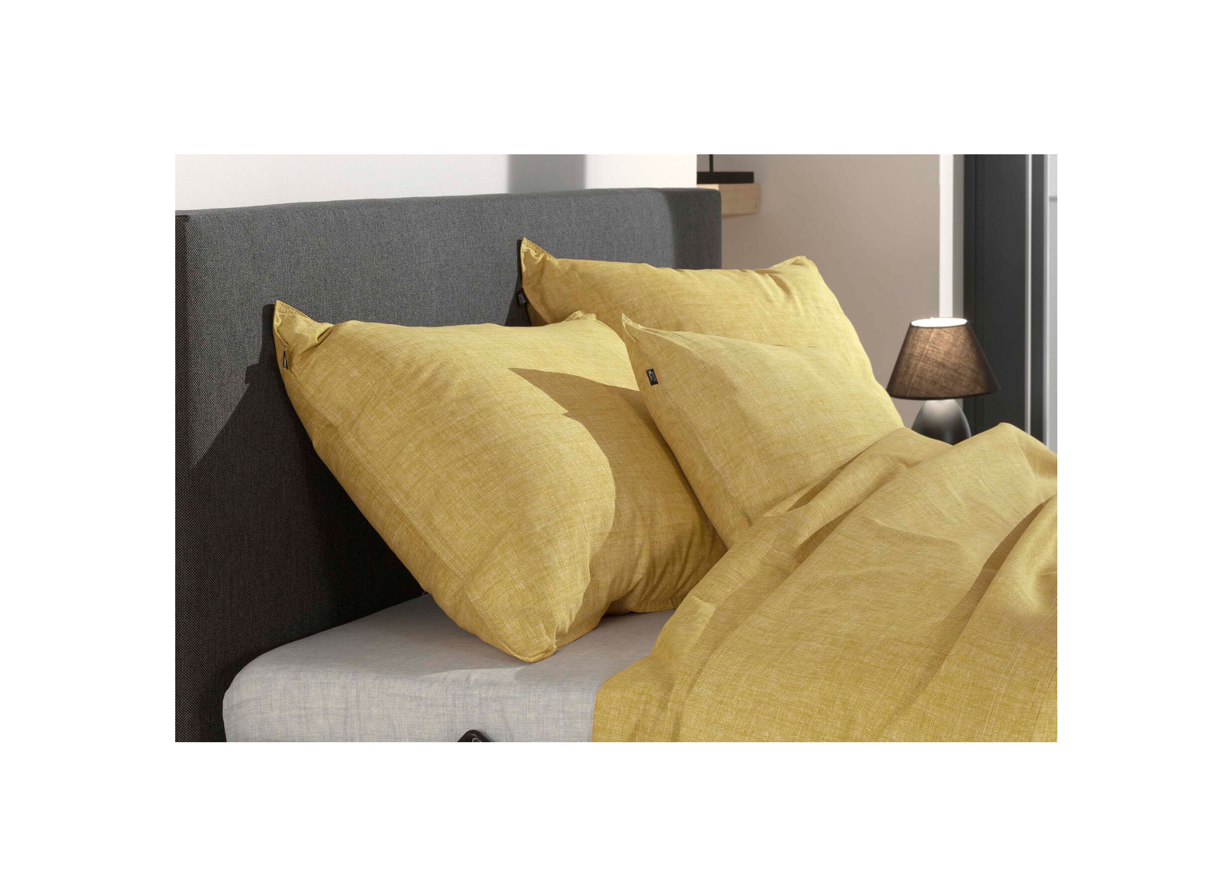 Foto ambiance - Taie d'oreiller 70x60cm coton aspen yellow