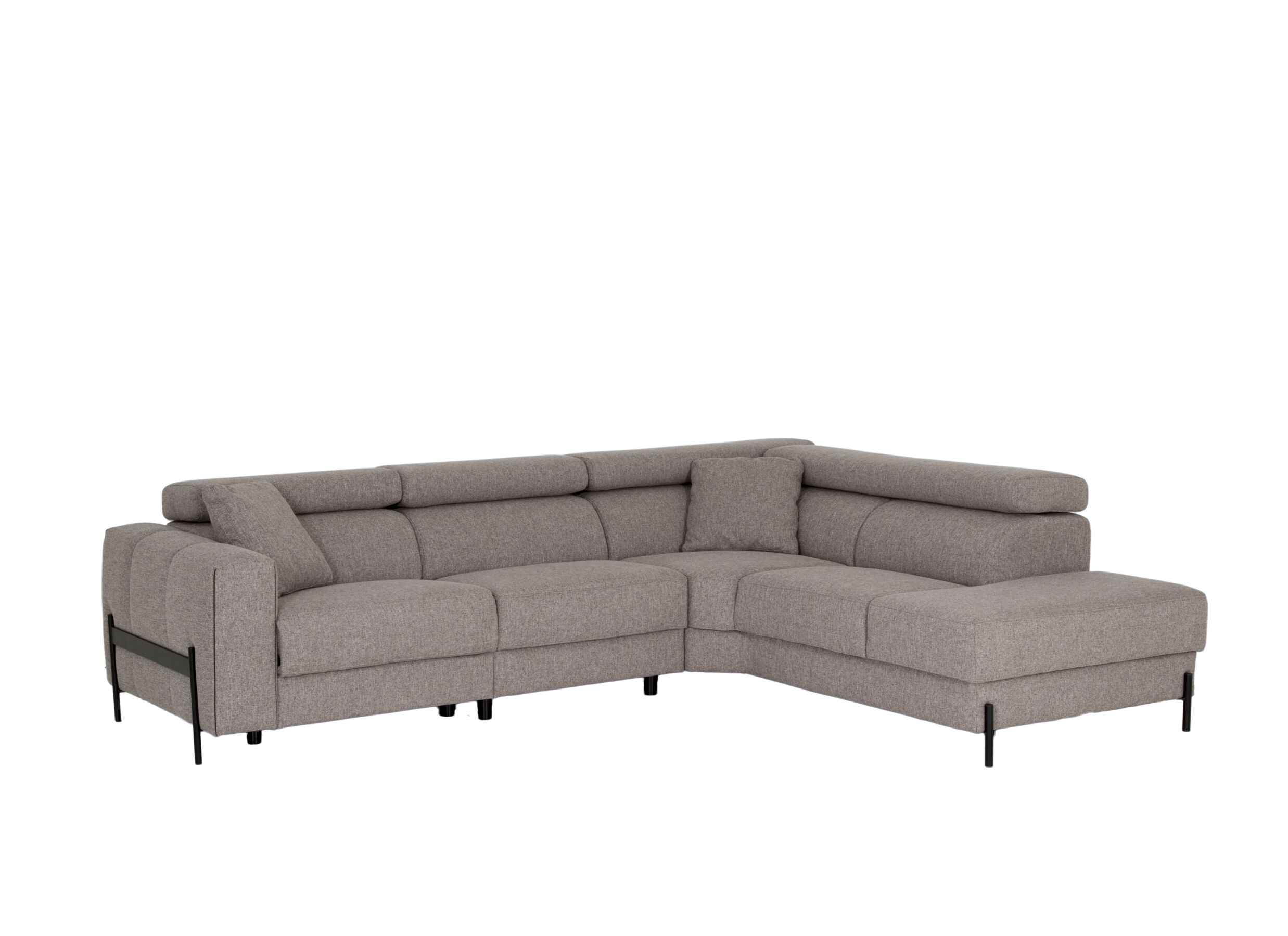 Aperçu - Canapé d'angle Arkon 296x238cm - tissu - taupe avec relax