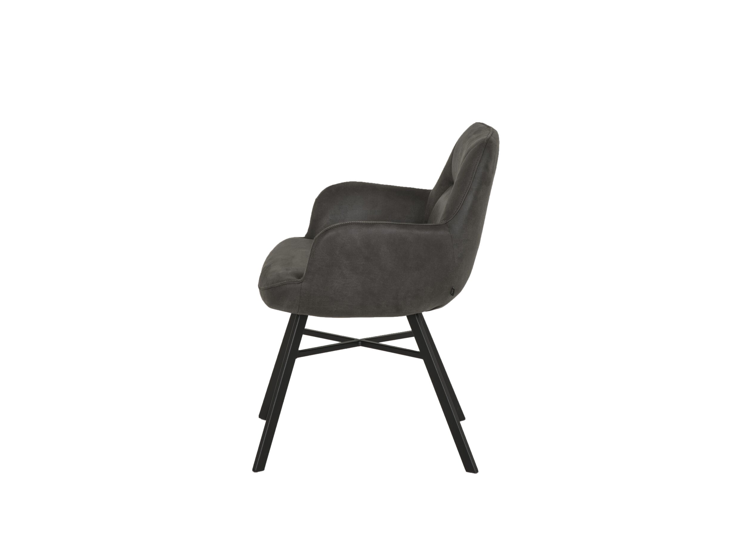 Chaise Nelson 58x63x85cm - microfibre - anthracite