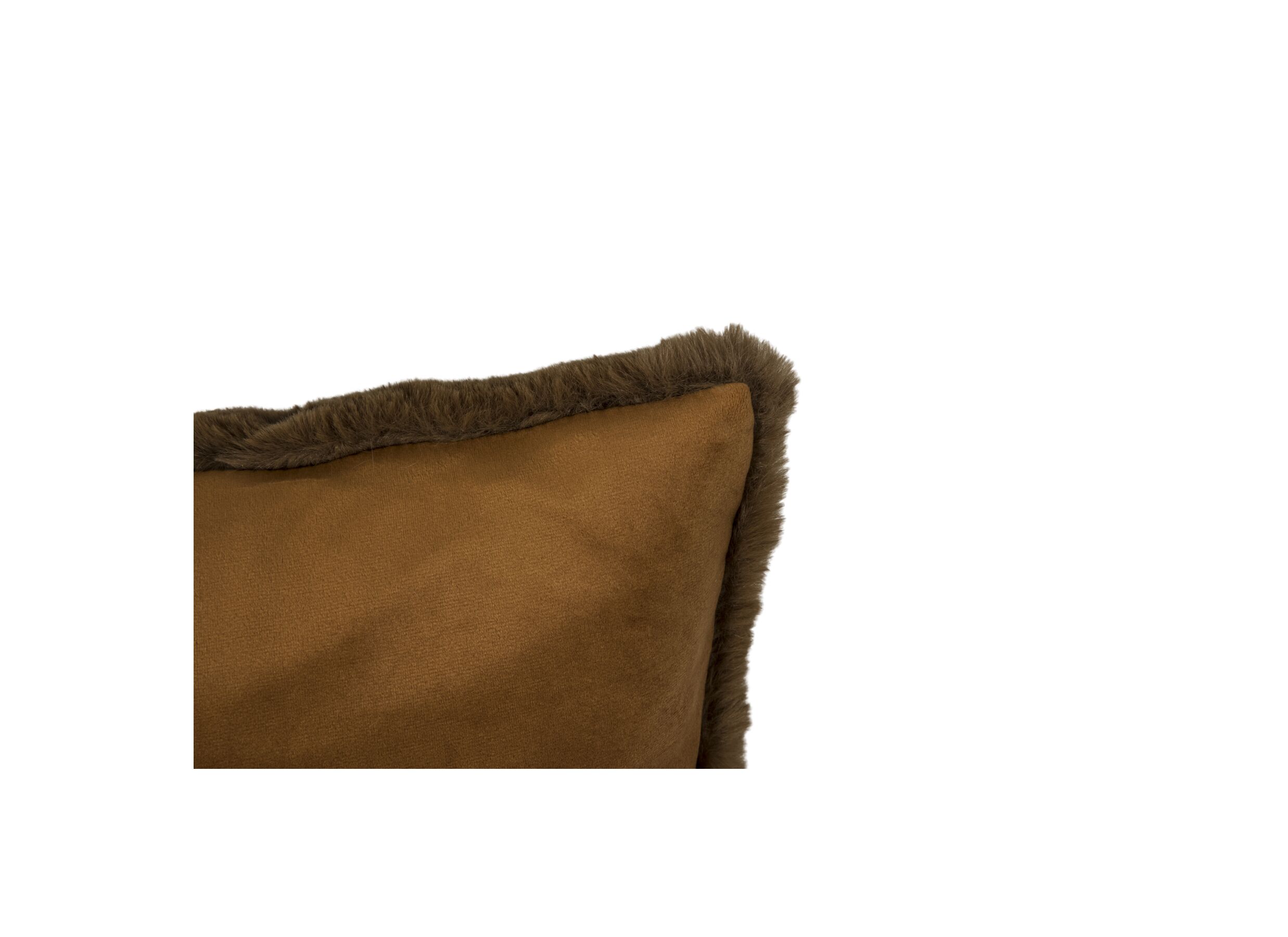 Detail - Coussin Duffie 45x45cm - imitation fourrure de lapin - brun