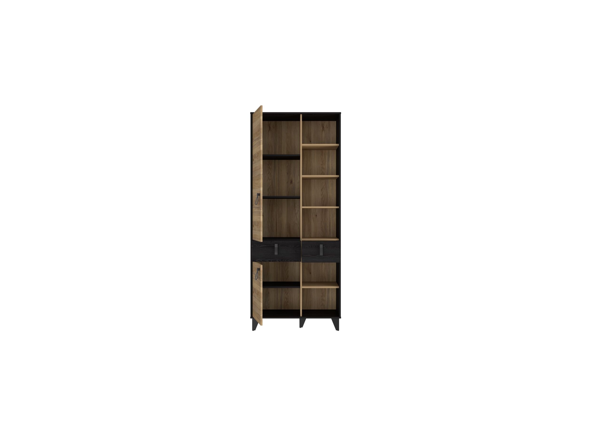 Bibliothèque Lya 83x42x201cm - panneau décor - cabezone oak/mauvella
