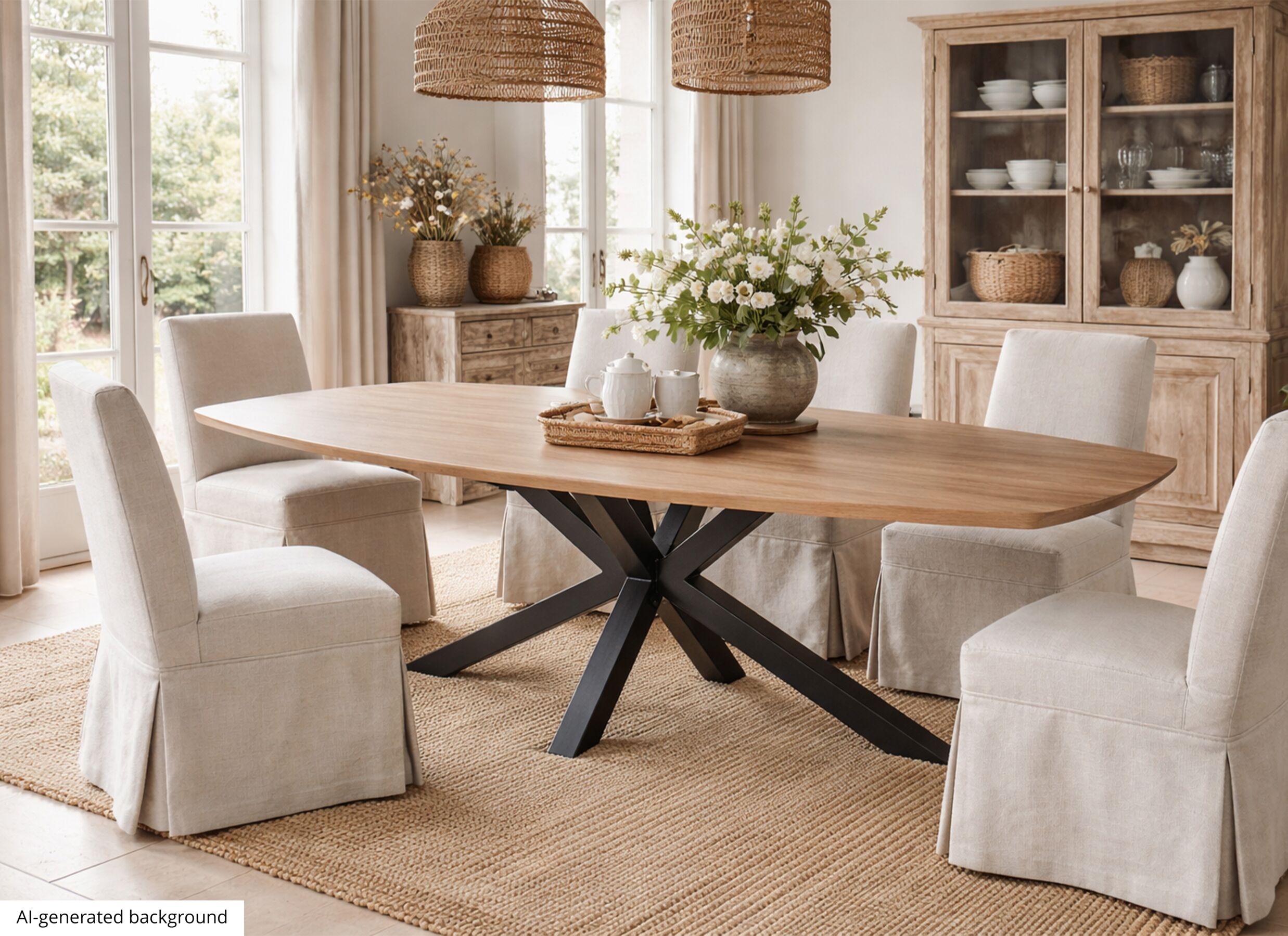 AI Generated - Tafel TF2415 200x119cm - melamine - french oak