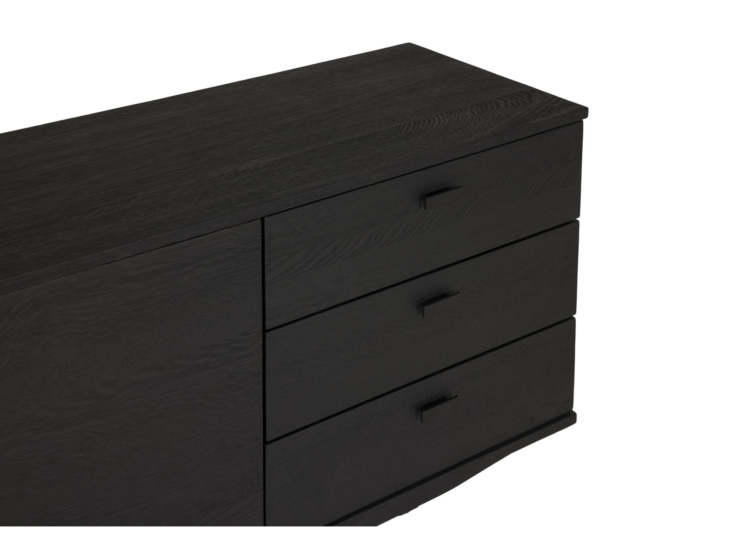 Dressoir Mauri 240cm - eik massief & decor - zwart