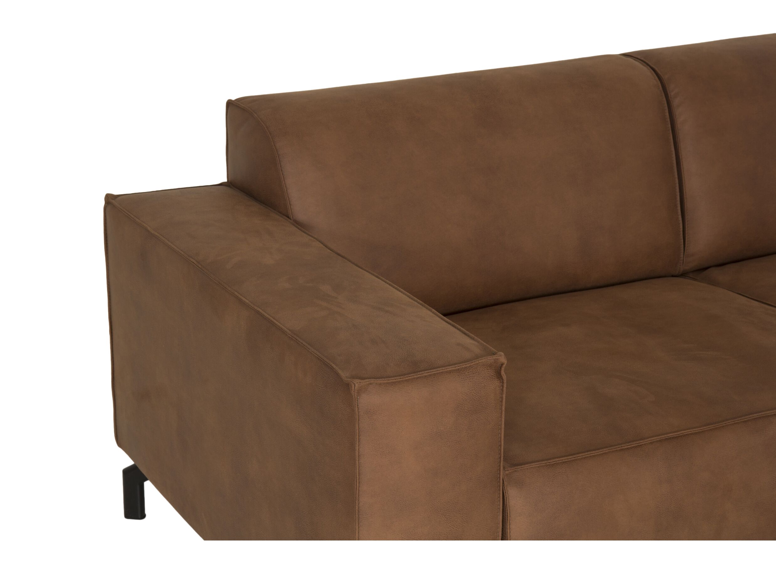 Canapé d'angle Brenda 275x210cm - tissu - cognac