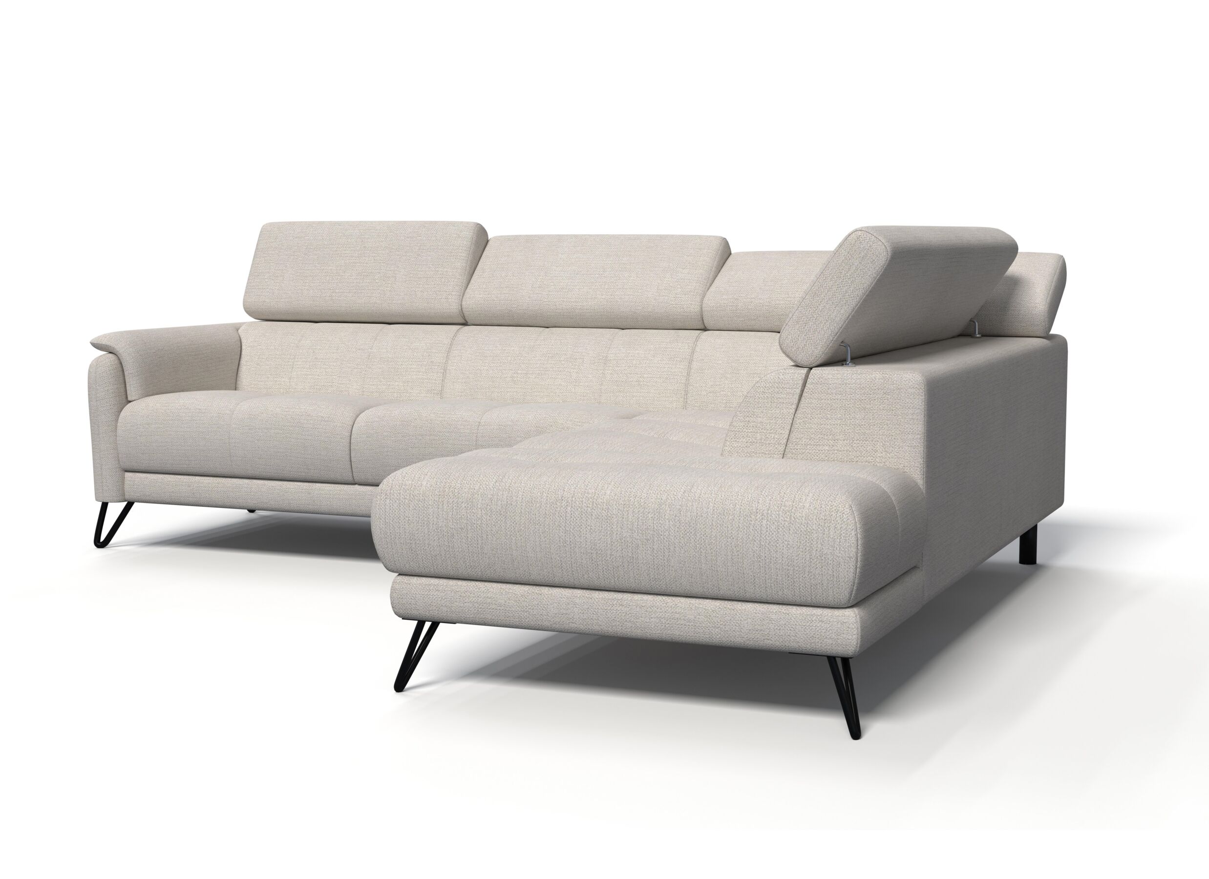 Aperçu - Canapé d'angle Oltens 281x228cm - tissu - beige