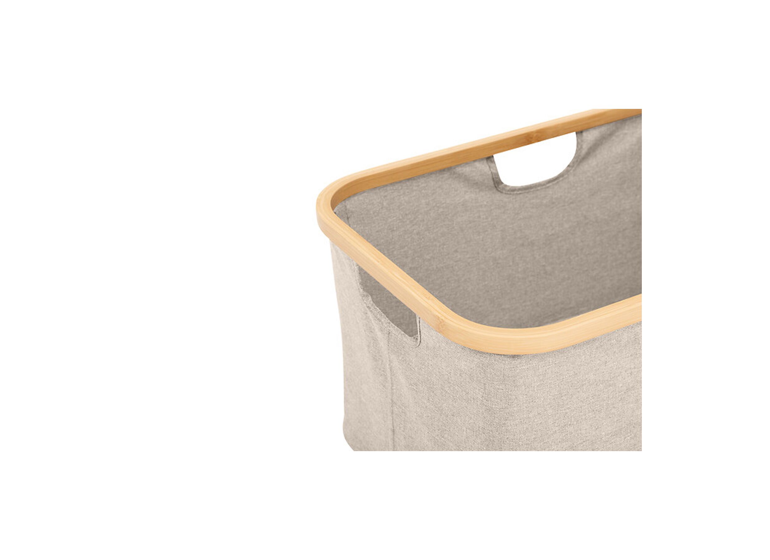 Detail - Panier Tidy Box pliant 57x37x27cm - fibre de polyester & bambou - beige