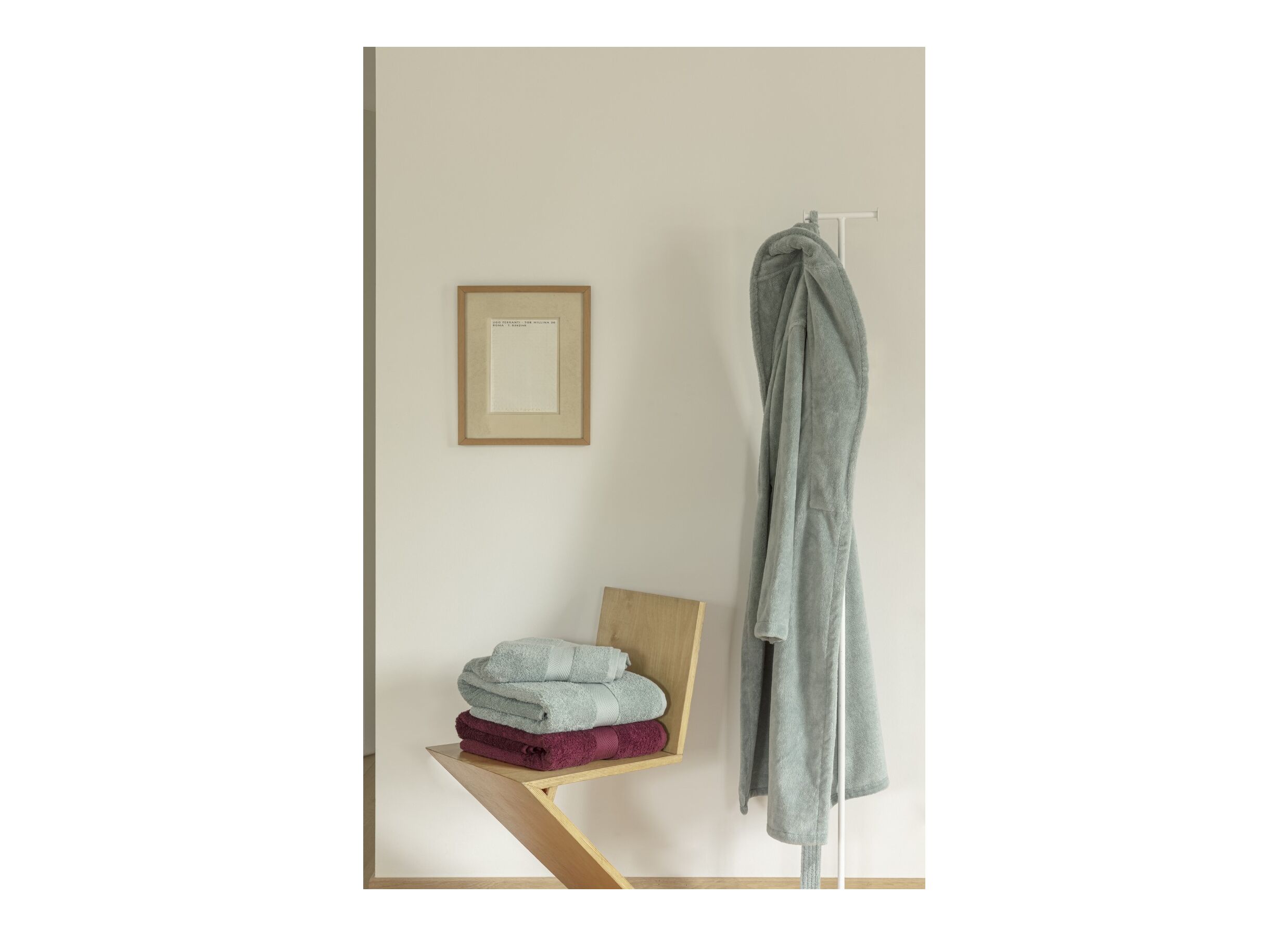 Badjas S flanel sea green